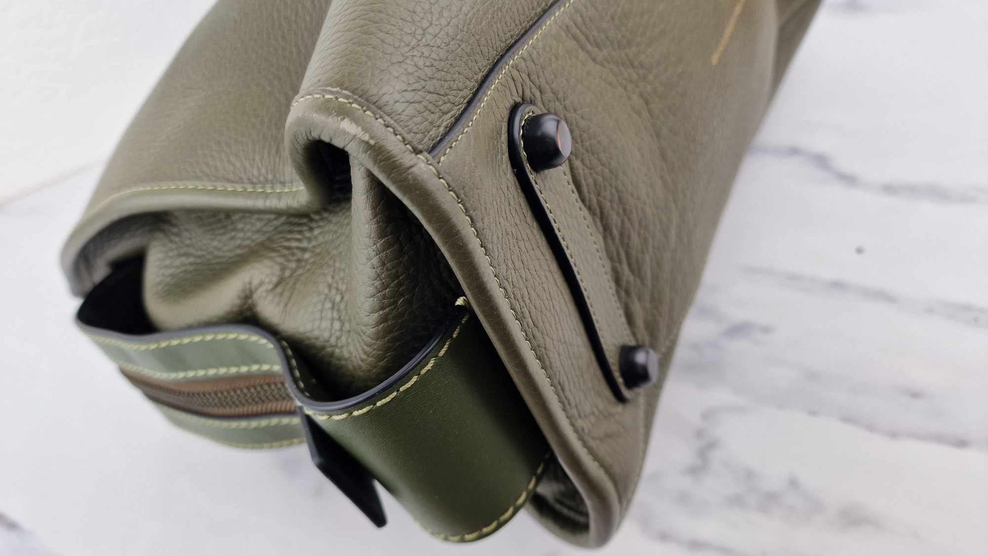 Coach 1941 Rogue 36 in Army Green Olive with Genuine Snakeskin Handles - Shoulder Bag Handbag - Coach 58965 - Image 15