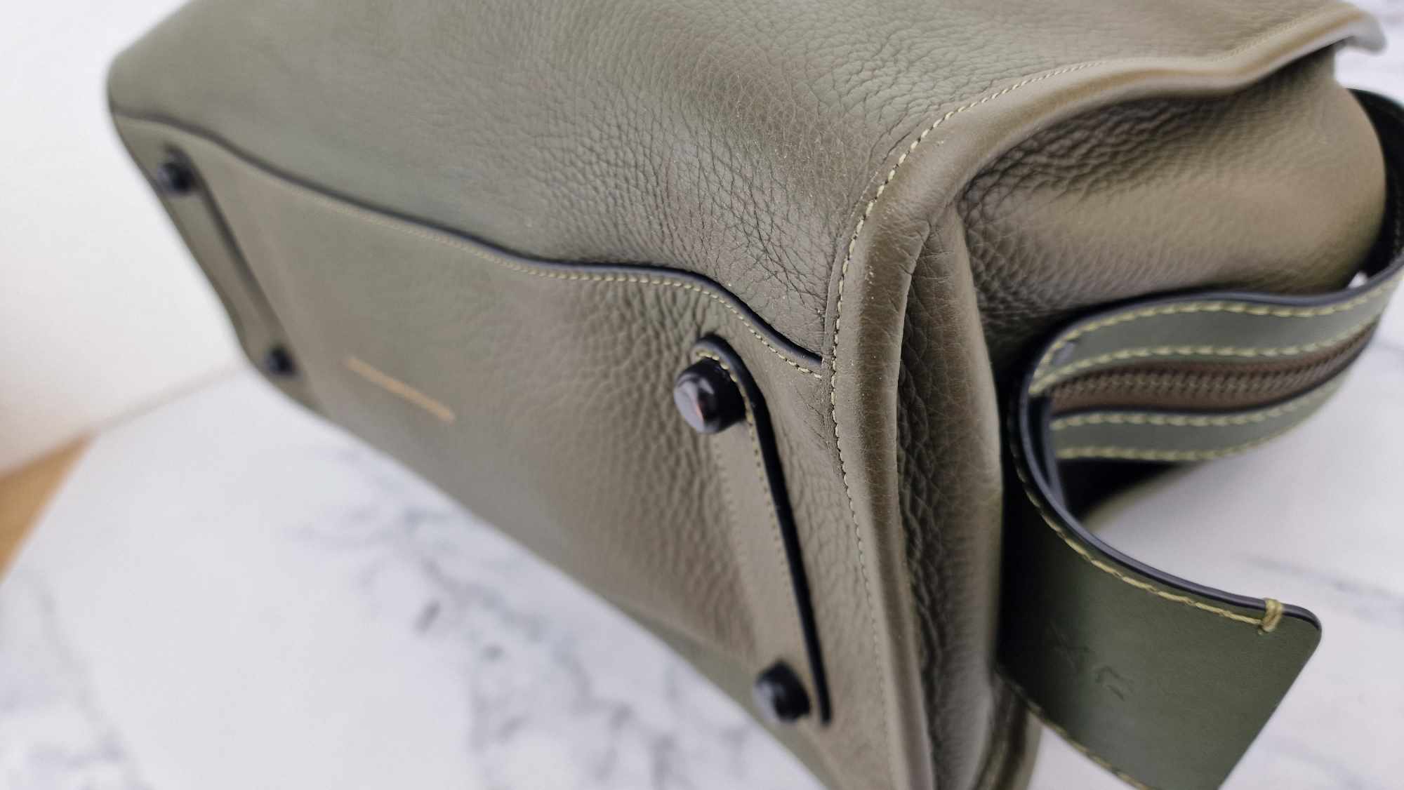 Coach 1941 Rogue 36 in Army Green Olive with Genuine Snakeskin Handles - Shoulder Bag Handbag - Coach 58965 - Image 16