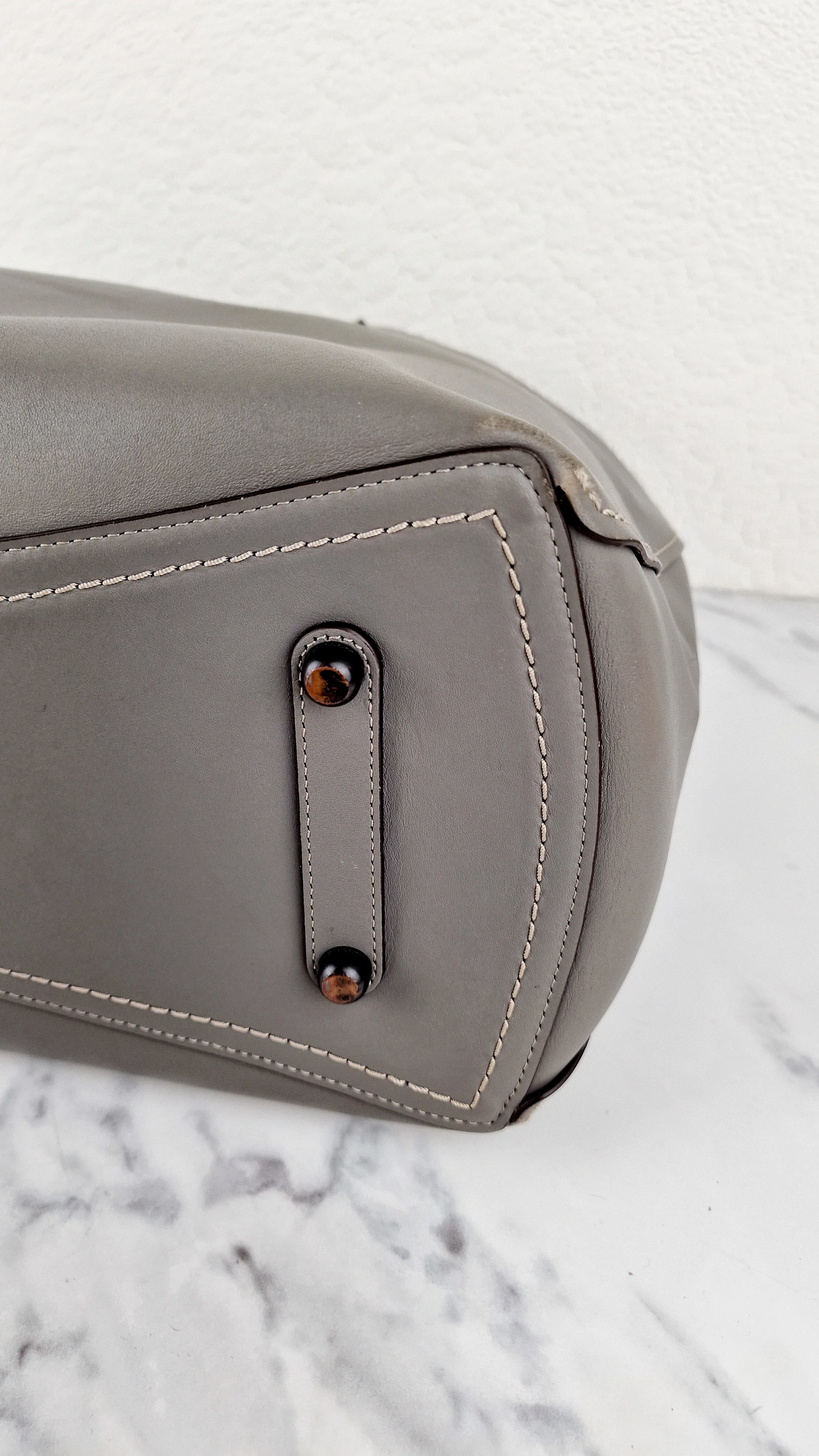 Coach 1941 Rogue Tote Bag Grey Smooth Leather Handbag Shoulder Bag - Coach 59136 - Image 11
