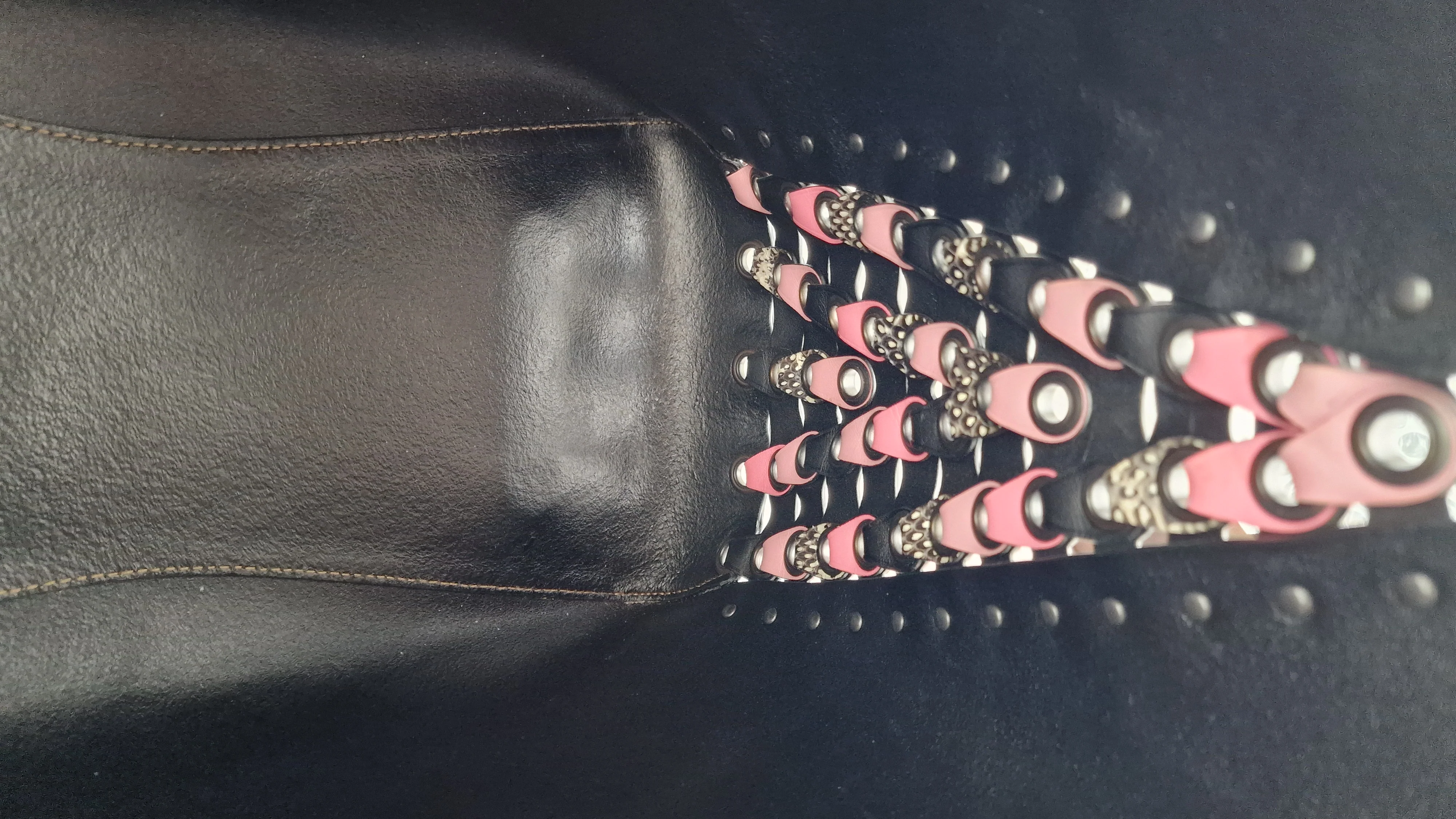 Coach 1941 Rogue Tote Bag With Links in Black & Pink With Snakeskin Handles - Image 14