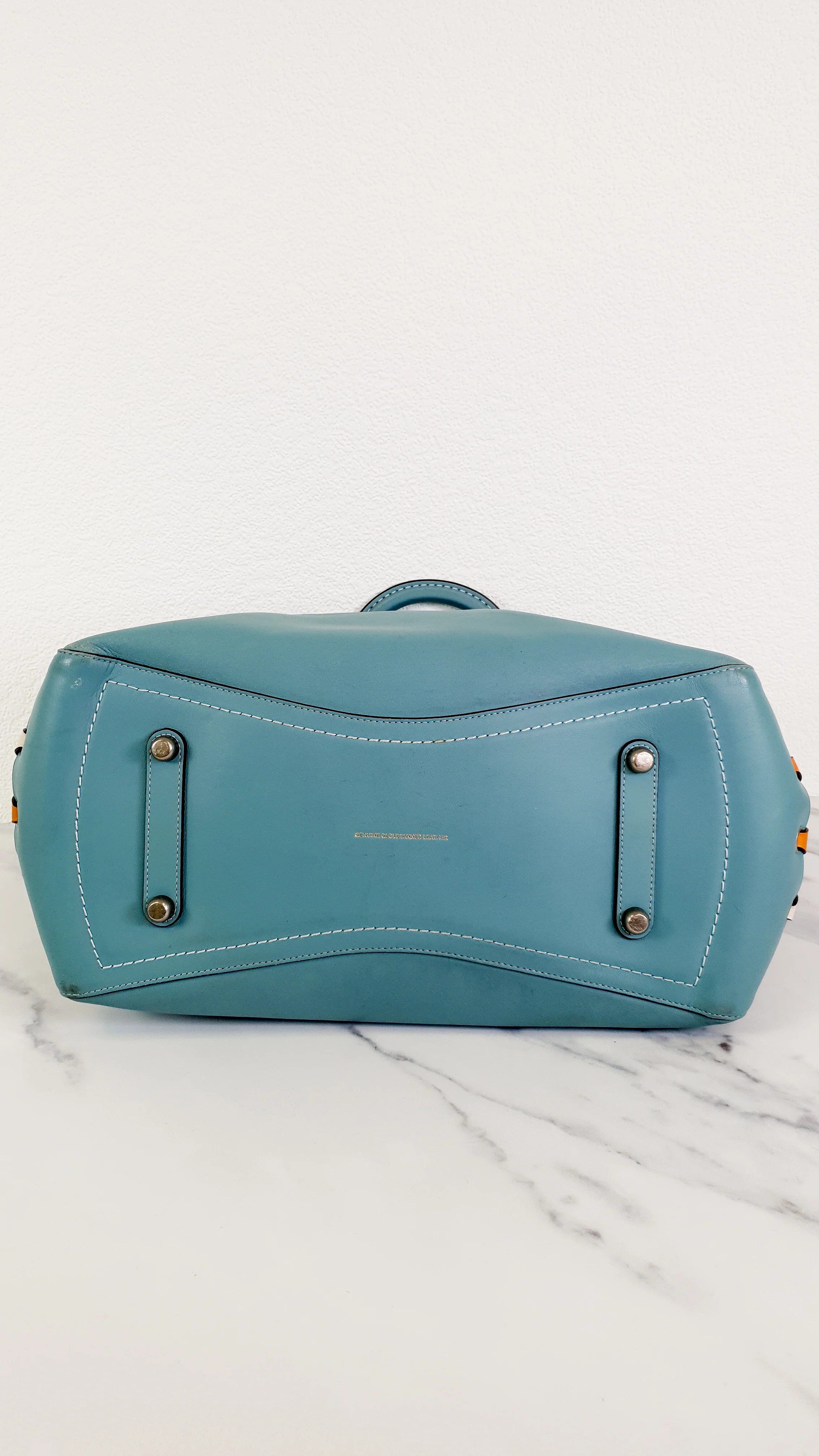 Coach 1941 Rogue Tote Bag With Links in Steel Blue Smooth Leather Handbag Shoulder Bag - Coach 86809 - Image 11