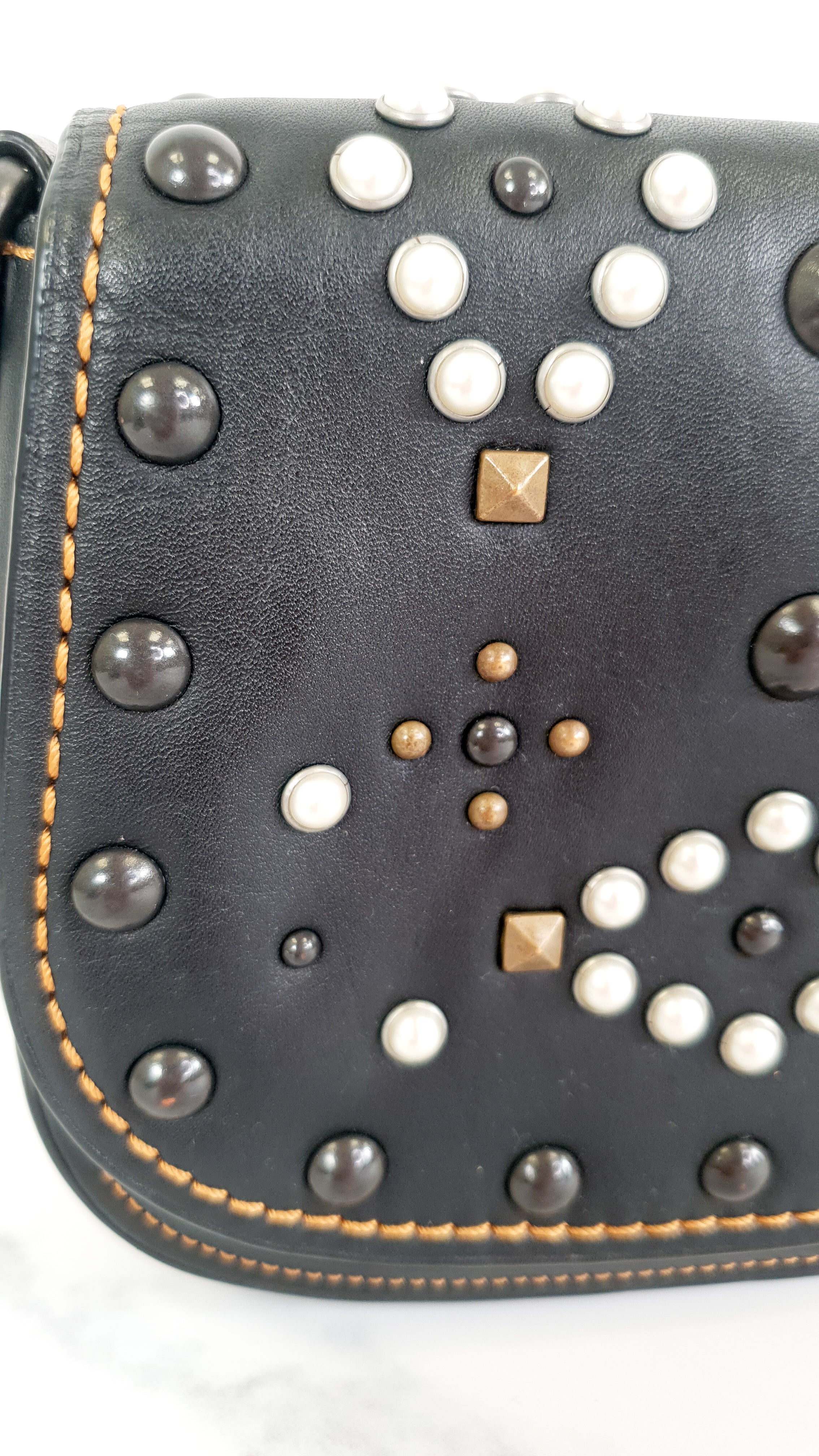Coach 1941 Saddle 17 Bag with Western Rivets in Black - Crossbody Flap Bag - Coach F56564 - Image 4