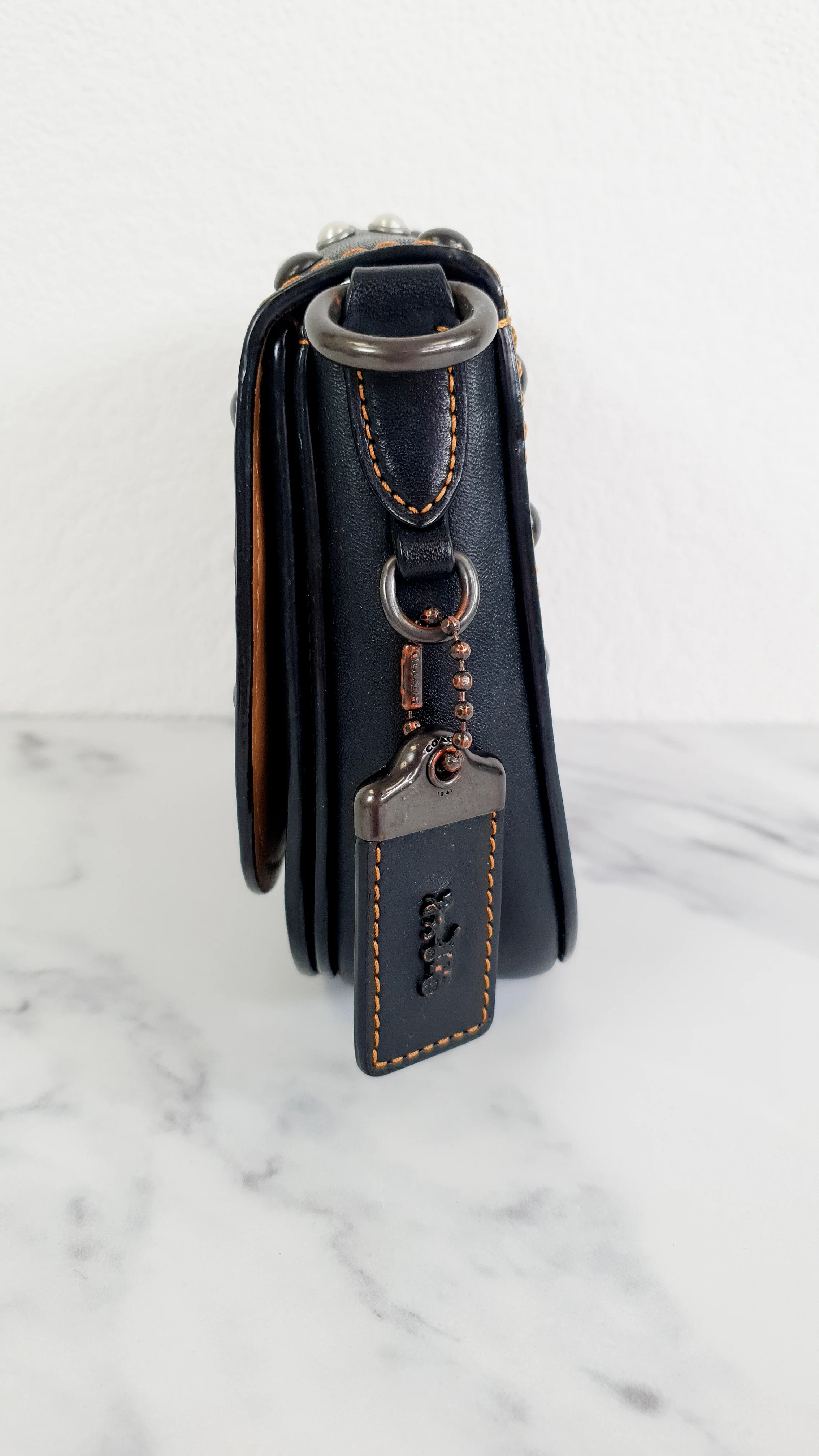 Coach 1941 Saddle 17 Bag with Western Rivets in Black - Crossbody Flap Bag - Coach F56564 - Image 5