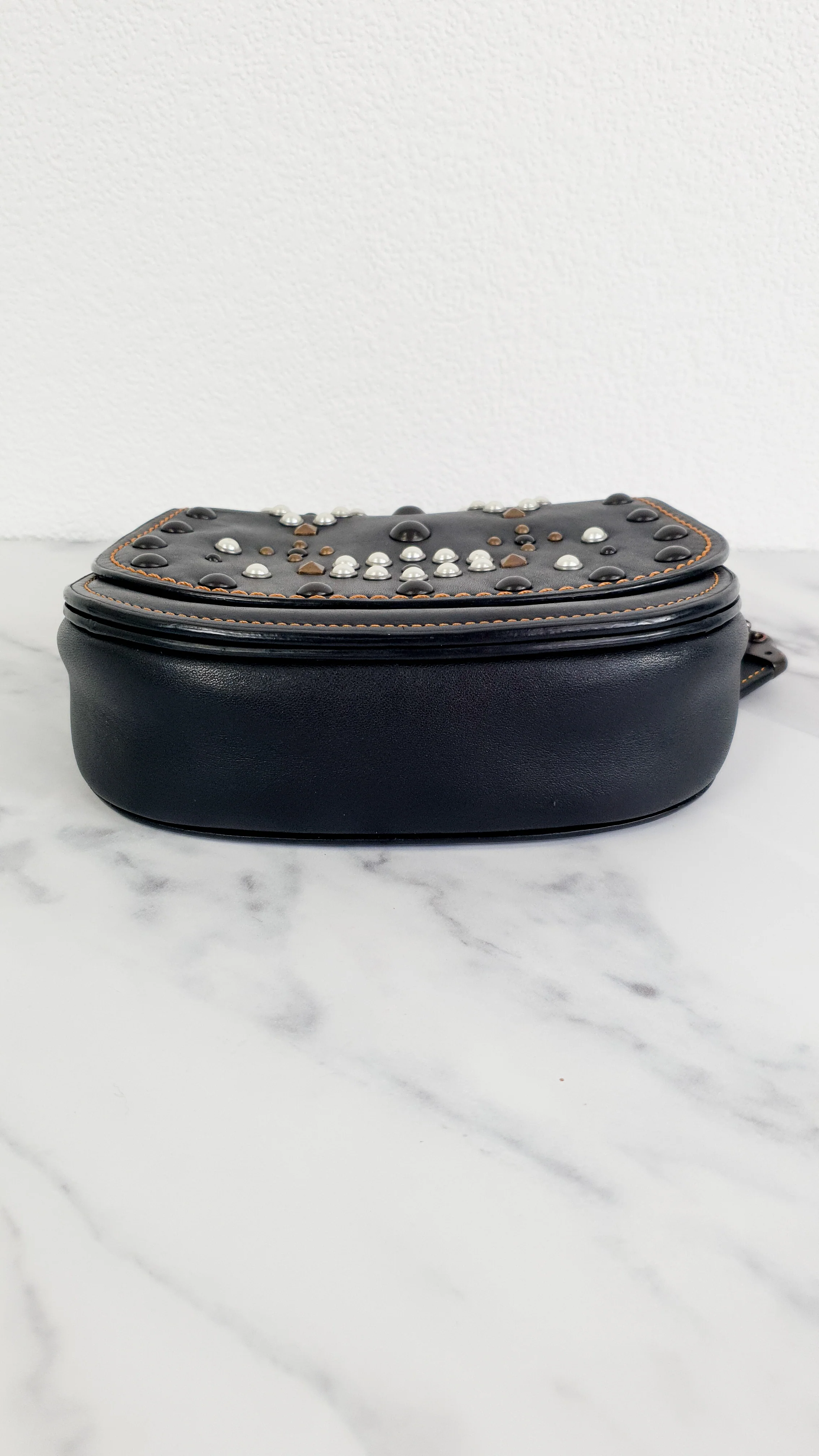Coach 1941 Saddle 17 Bag with Western Rivets in Black - Crossbody Flap Bag - Coach F56564 - Image 8