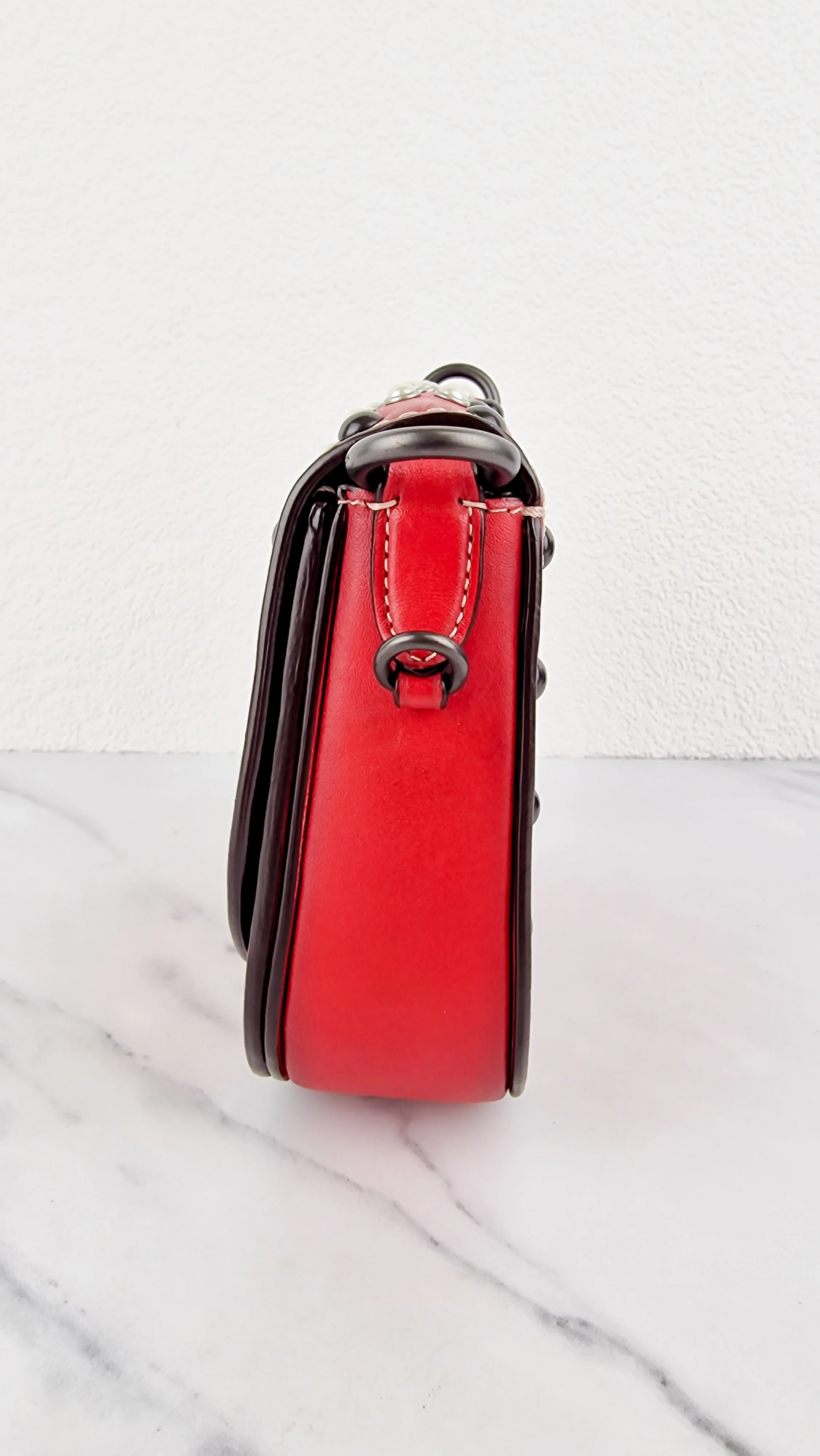 Coach 1941 Saddle 17 With Western Rivets in Red Leather Crossbody Bag - Coach 56564 - Image 15