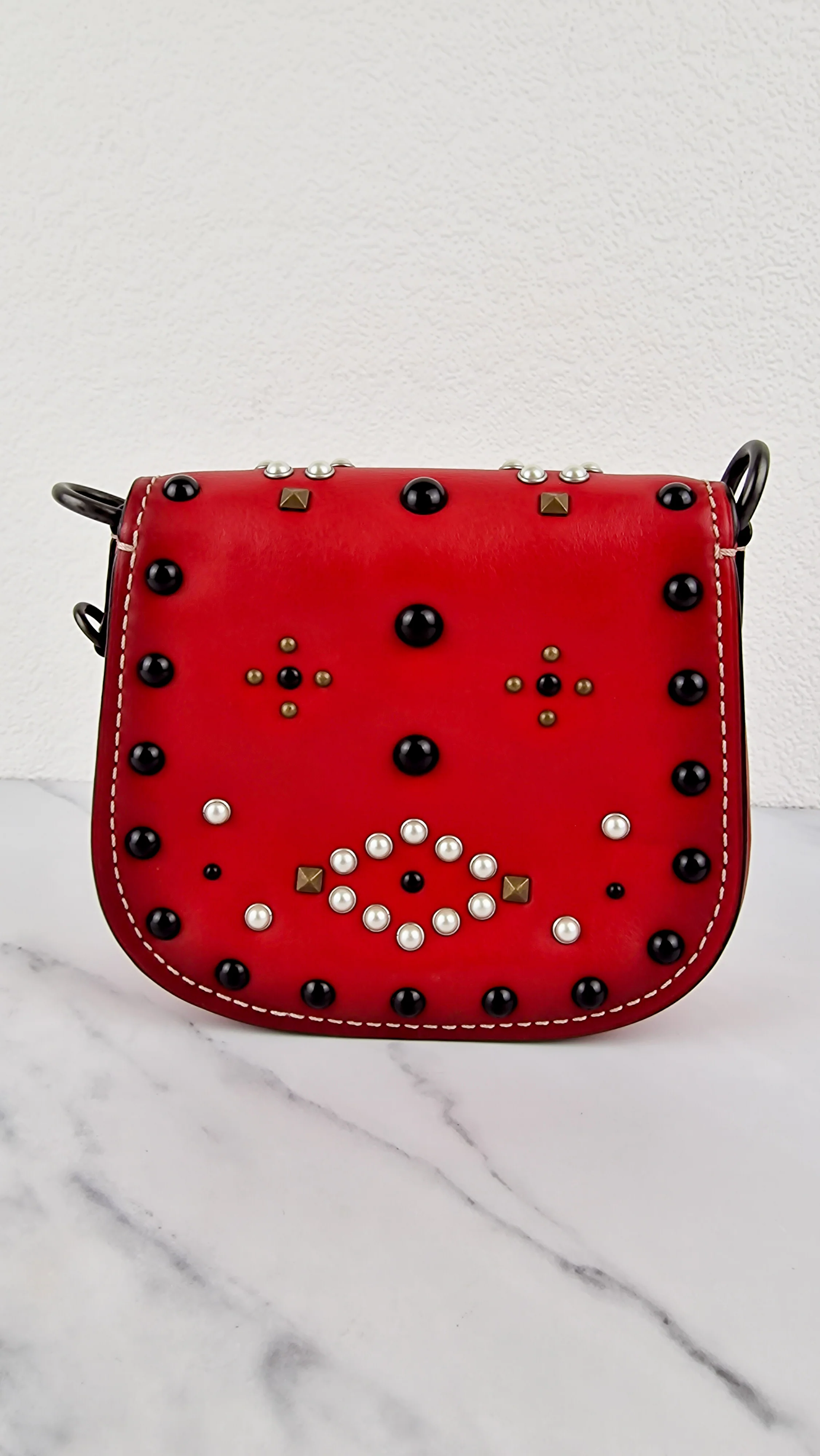 Coach 1941 Saddle 17 With Western Rivets in Red Leather Crossbody Bag - Coach 56564 - Image 2