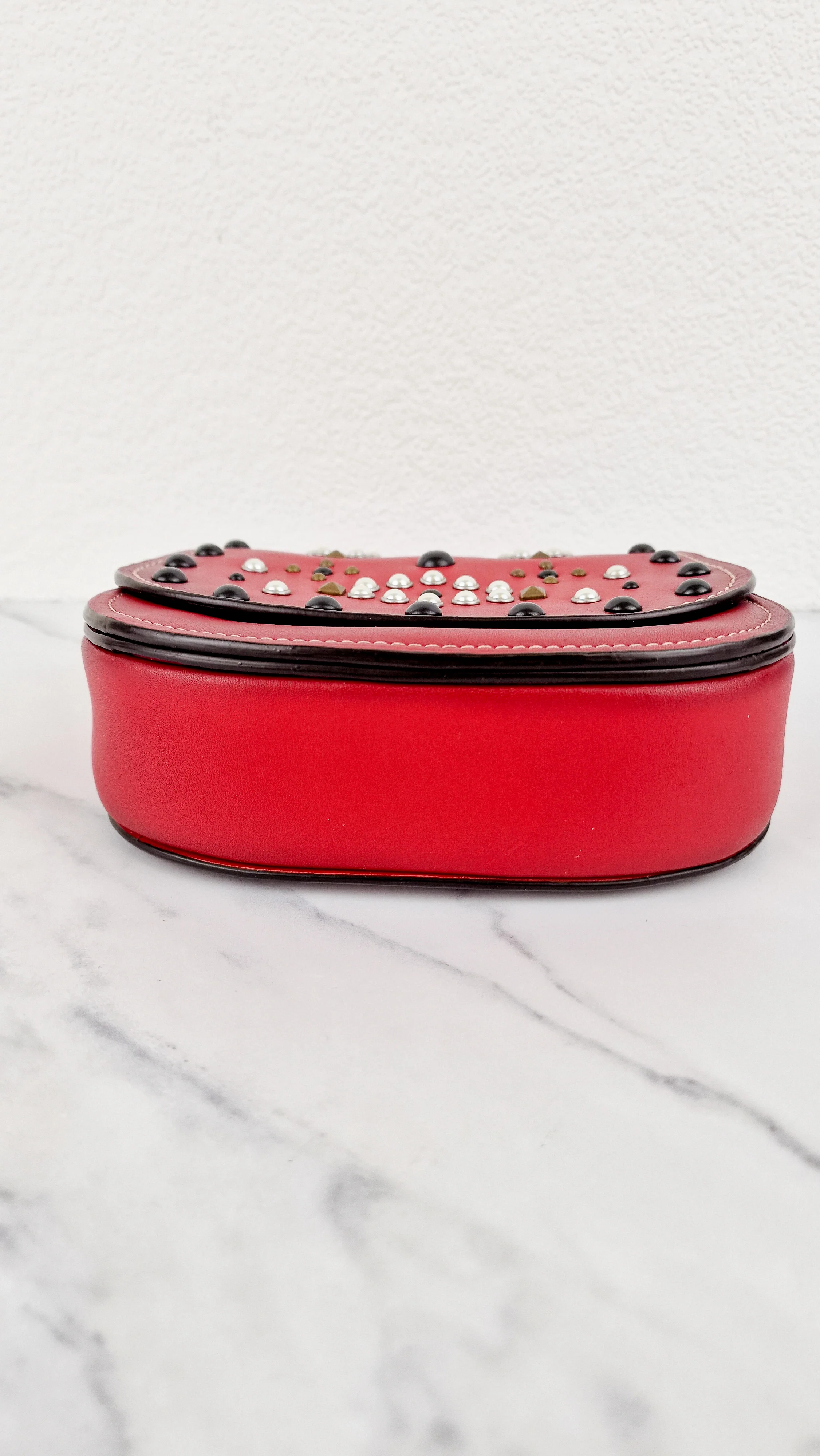 Coach 1941 Saddle 17 With Western Rivets in Red Leather Crossbody Bag - Coach 56564 - Image 4