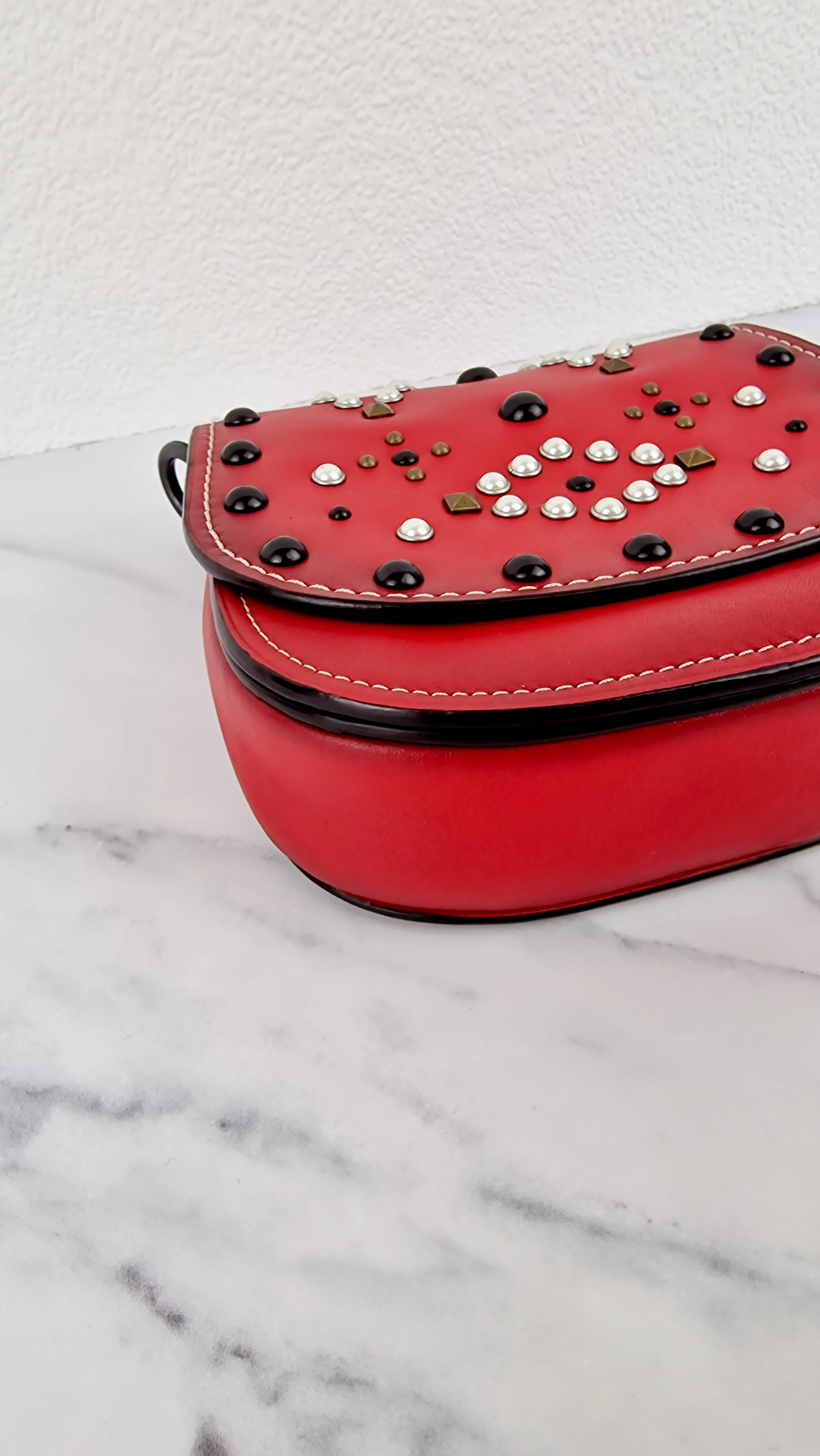 Coach 1941 Saddle 17 With Western Rivets in Red Leather Crossbody Bag - Coach 56564 - Image 6