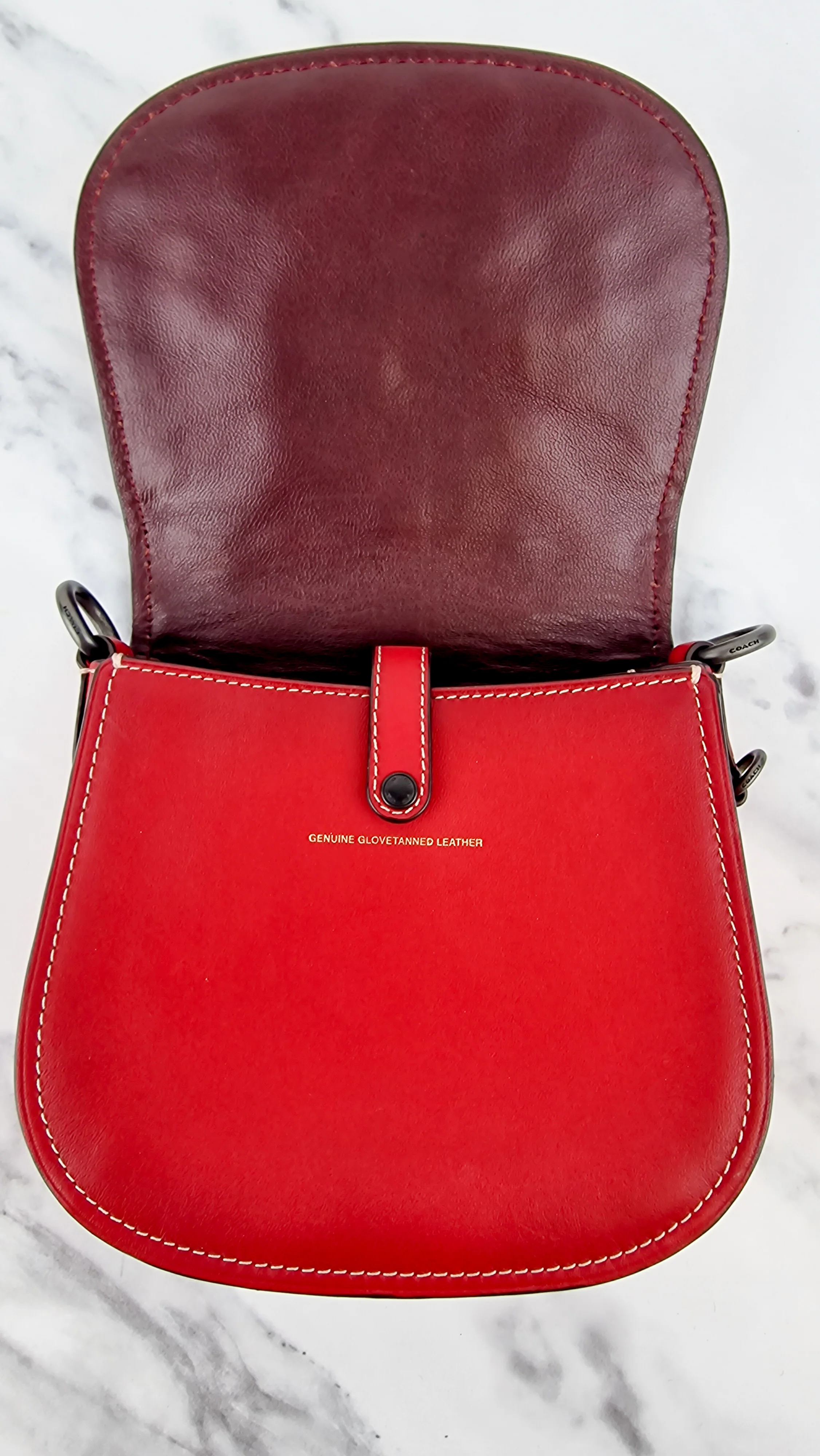 Coach 1941 Saddle 17 With Western Rivets in Red Leather Crossbody Bag - Coach 56564 - Image 8