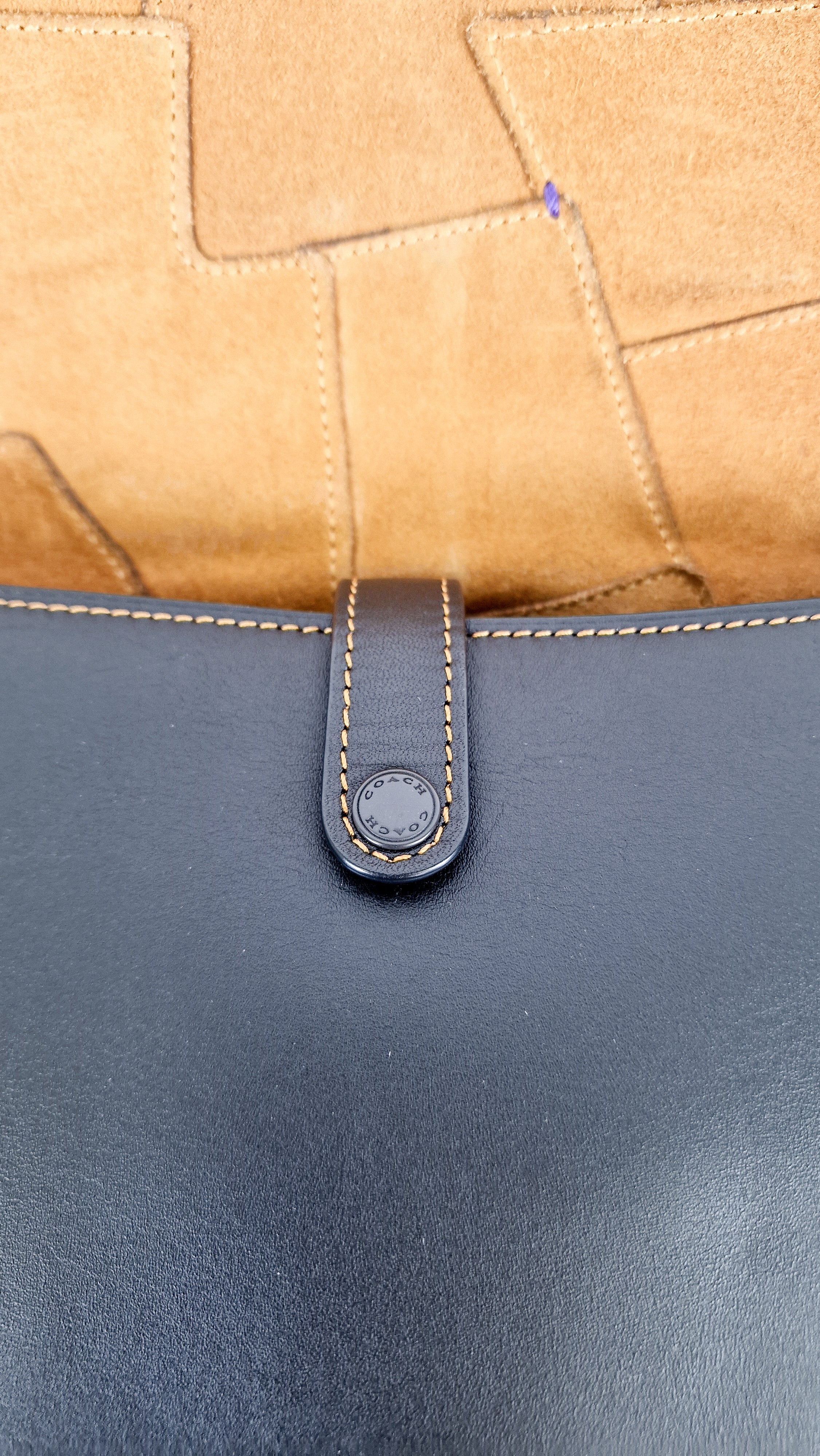 Coach 1941 Saddle 23 Bag in Black Smooth Leather with Patchwork Detail - Purple Orange Crossbody Shoulder Bag Coach 56639 - Image 8