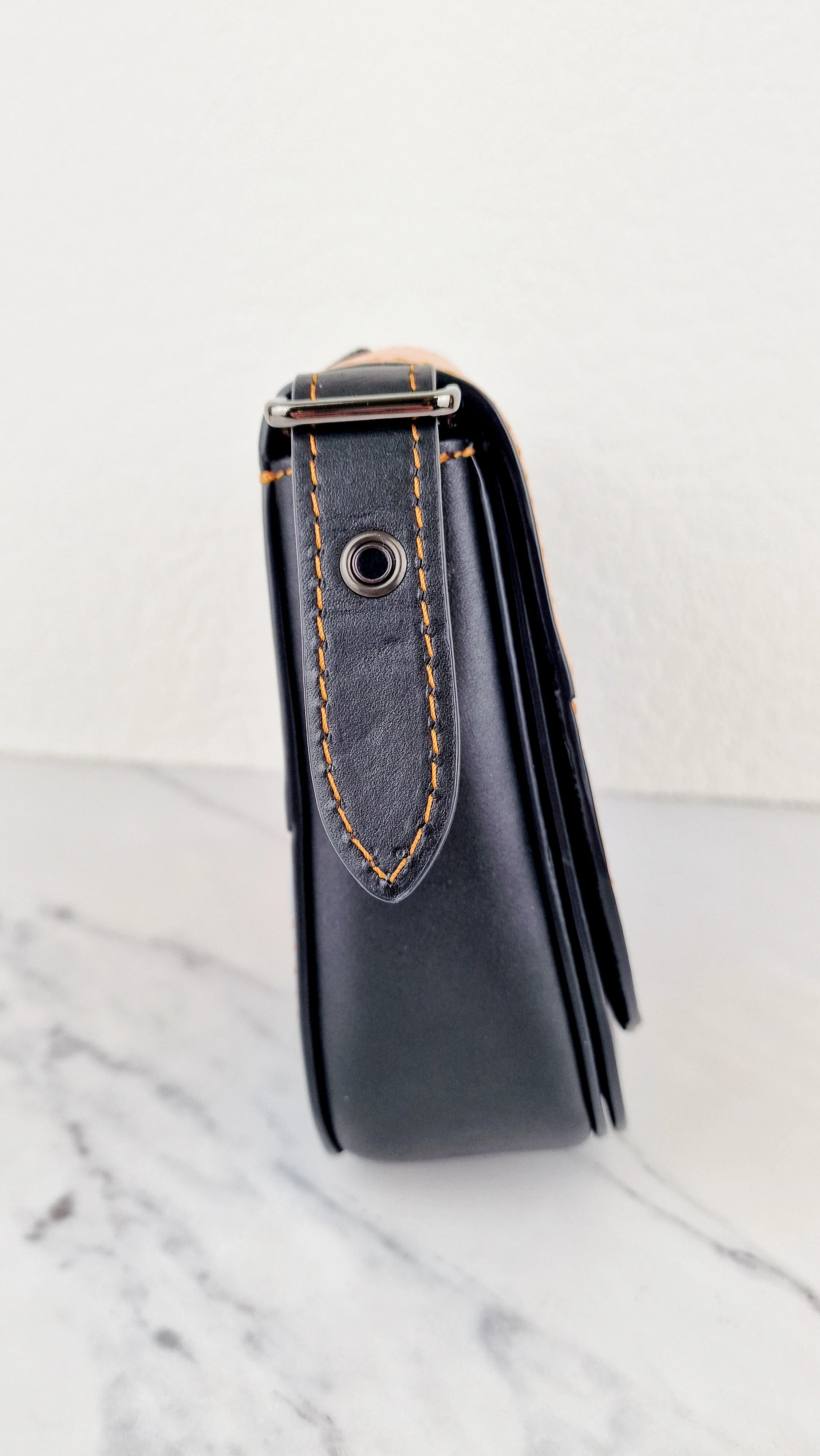Coach 1941 Saddle 23 Bag in Black with Patchwork Orange Blue Green - Crossbody Shoulder Bag Coach 38482 - Image 5