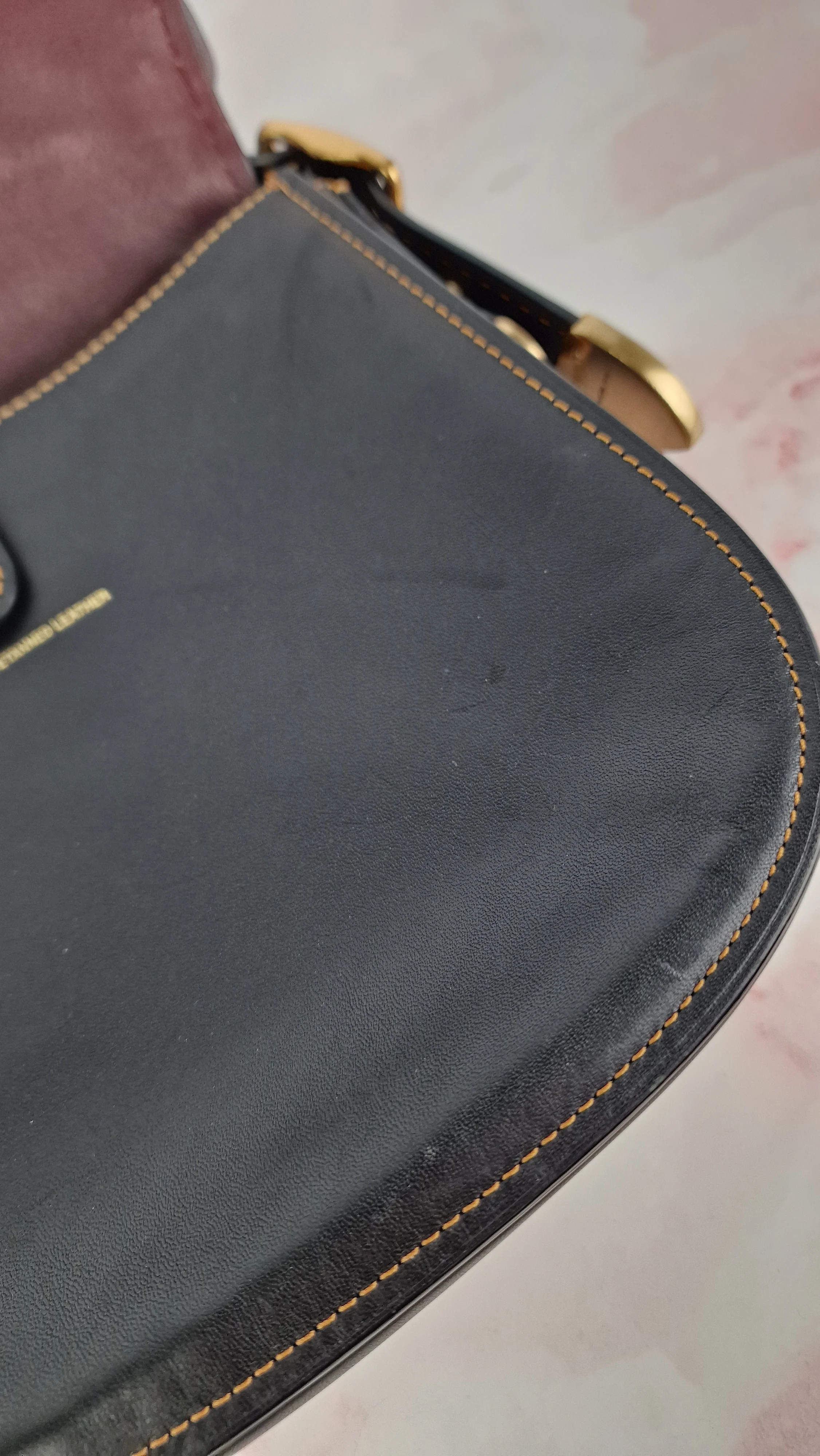 Coach 1941 Saddle 23 Bag in Black & Burgundy Tea Roses Appliqué Crossbody Shoulder Bag - Coach 38195 - Image 17