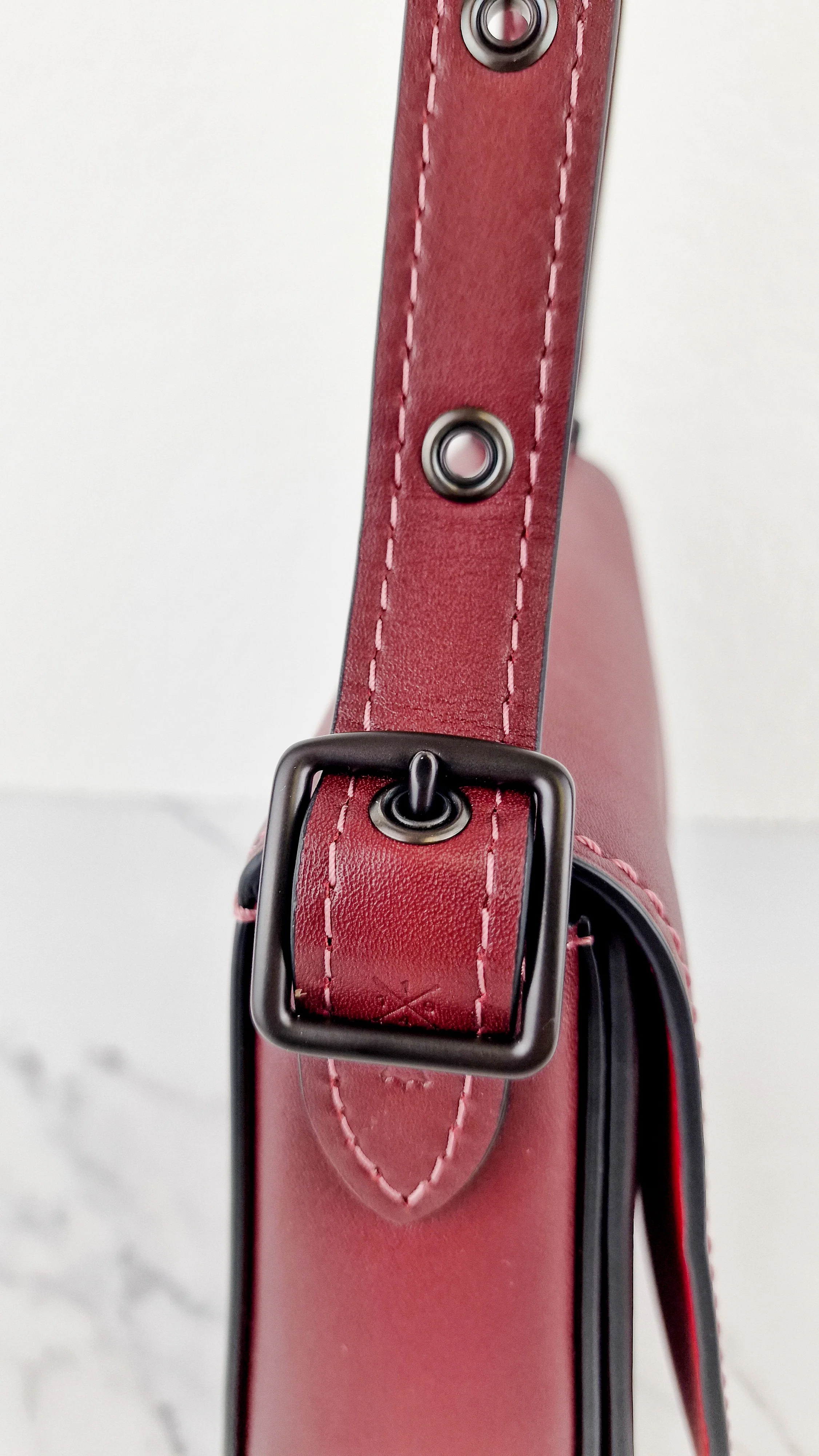 Coach 1941 Saddle 23 Bag in Burgundy Smooth Leather - Crossbody Shoulder Bag Red Brown - Coach 55036 - Image 11