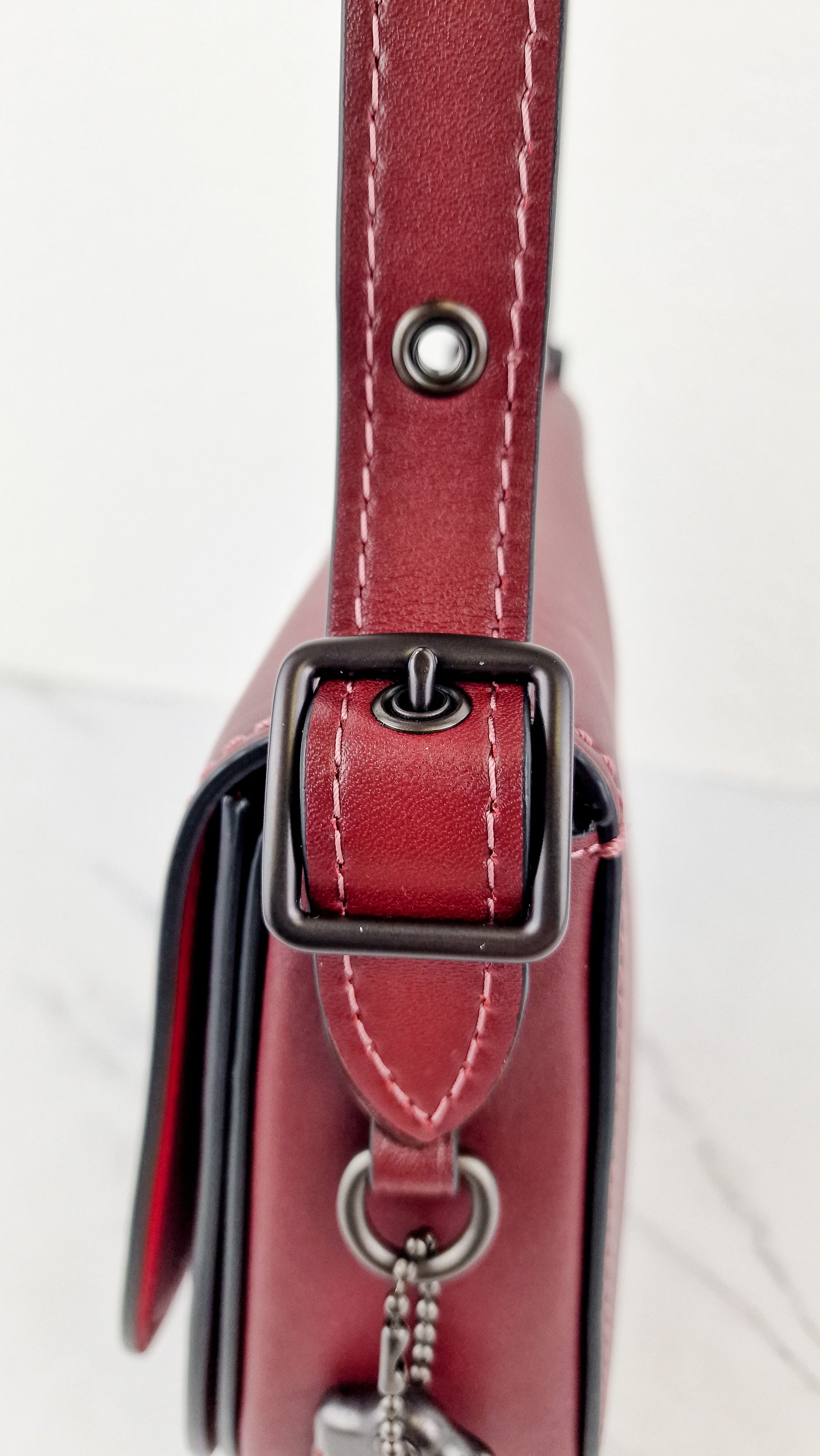 Coach 1941 Saddle 23 Bag in Burgundy Smooth Leather - Crossbody Shoulder Bag Red Brown - Coach 55036 - Image 12