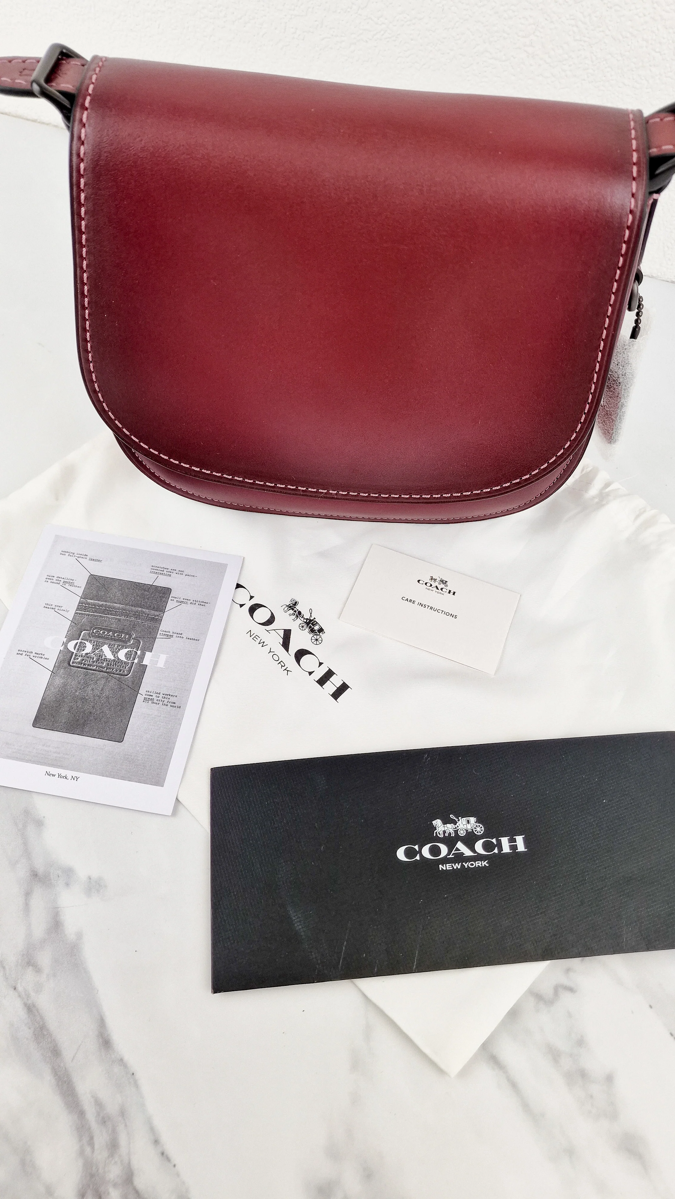 Coach 1941 Saddle 23 Bag in Burgundy Smooth Leather - Crossbody Shoulder Bag Red Brown - Coach 55036 - Image 18
