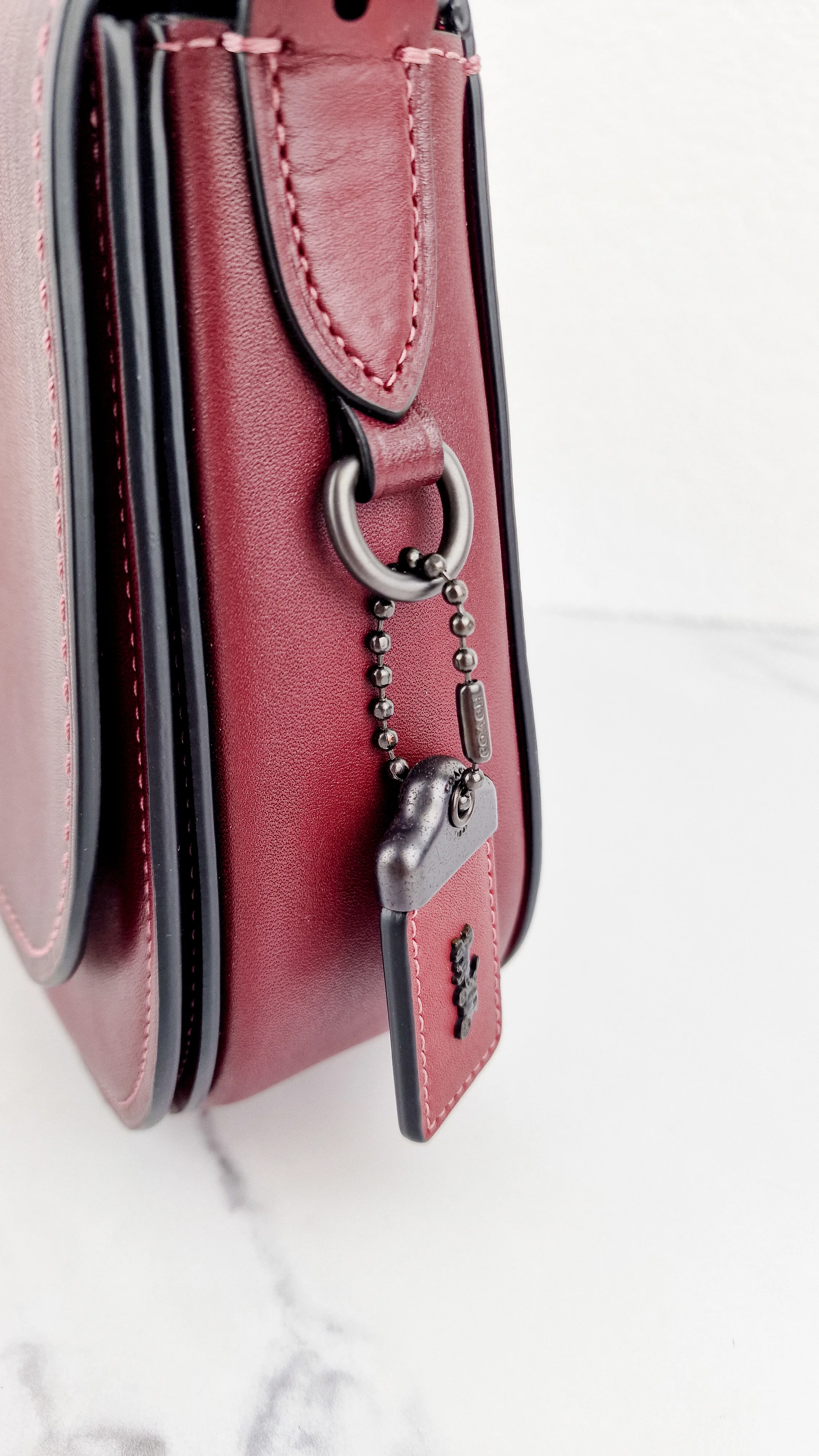 Coach 1941 Saddle 23 Bag in Burgundy Smooth Leather - Crossbody Shoulder Bag Red Brown - Coach 55036 - Image 2