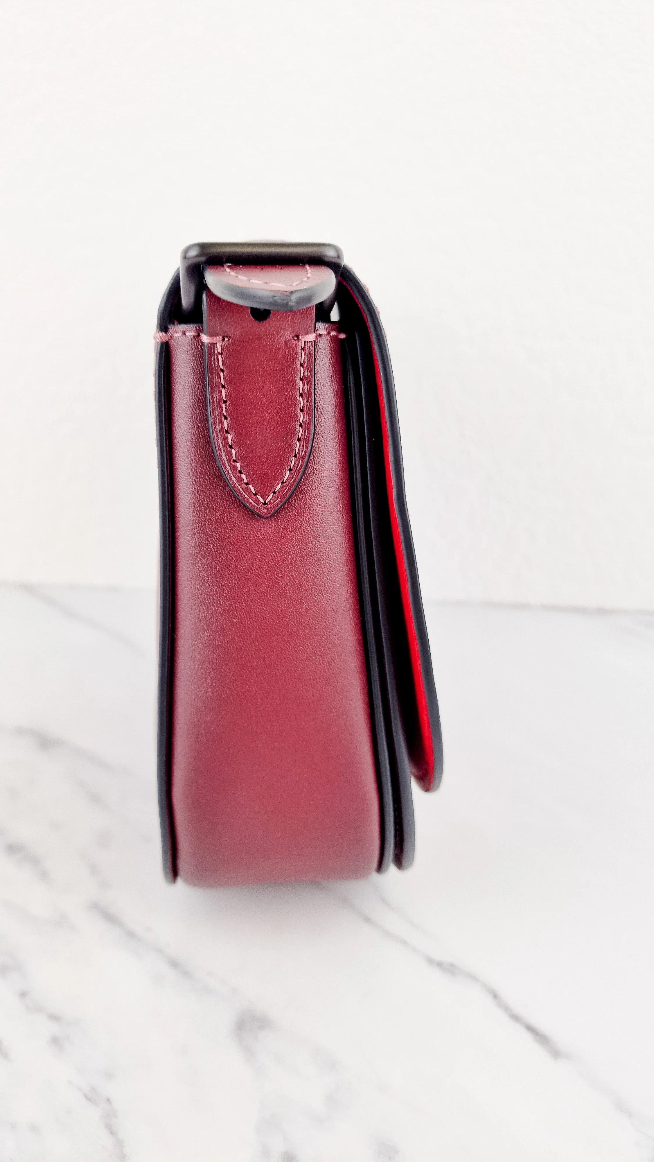 Coach 1941 Saddle 23 Bag in Burgundy Smooth Leather - Crossbody Shoulder Bag Red Brown - Coach 55036 - Image 5