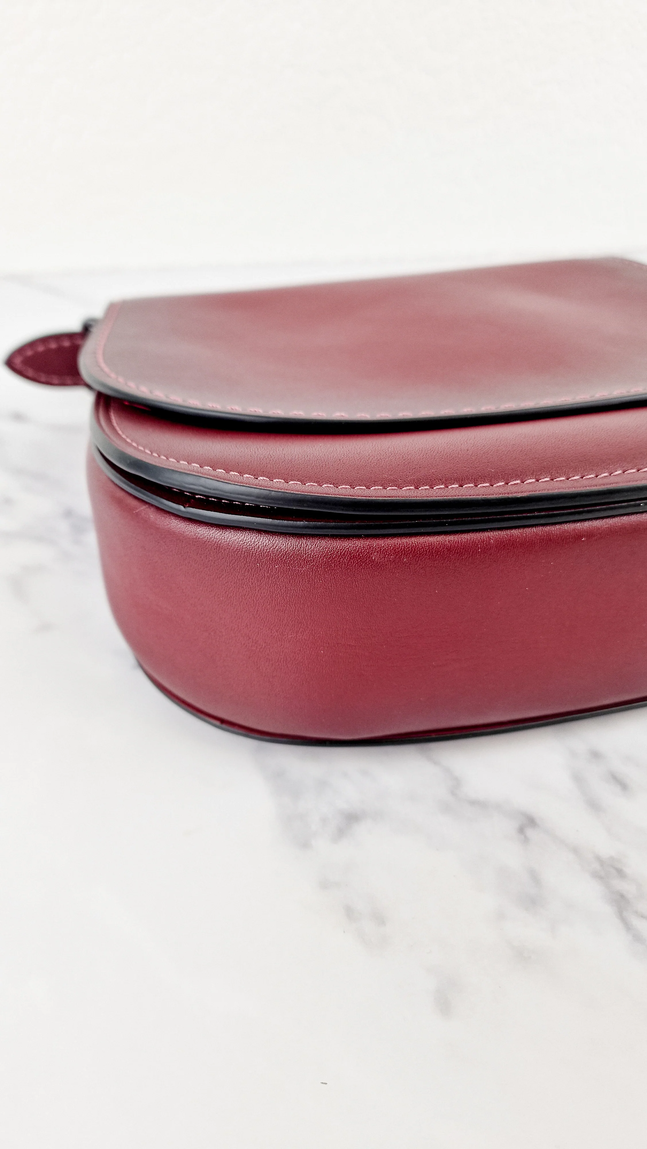 Coach 1941 Saddle 23 Bag in Burgundy Smooth Leather - Crossbody Shoulder Bag Red Brown - Coach 55036 - Image 6