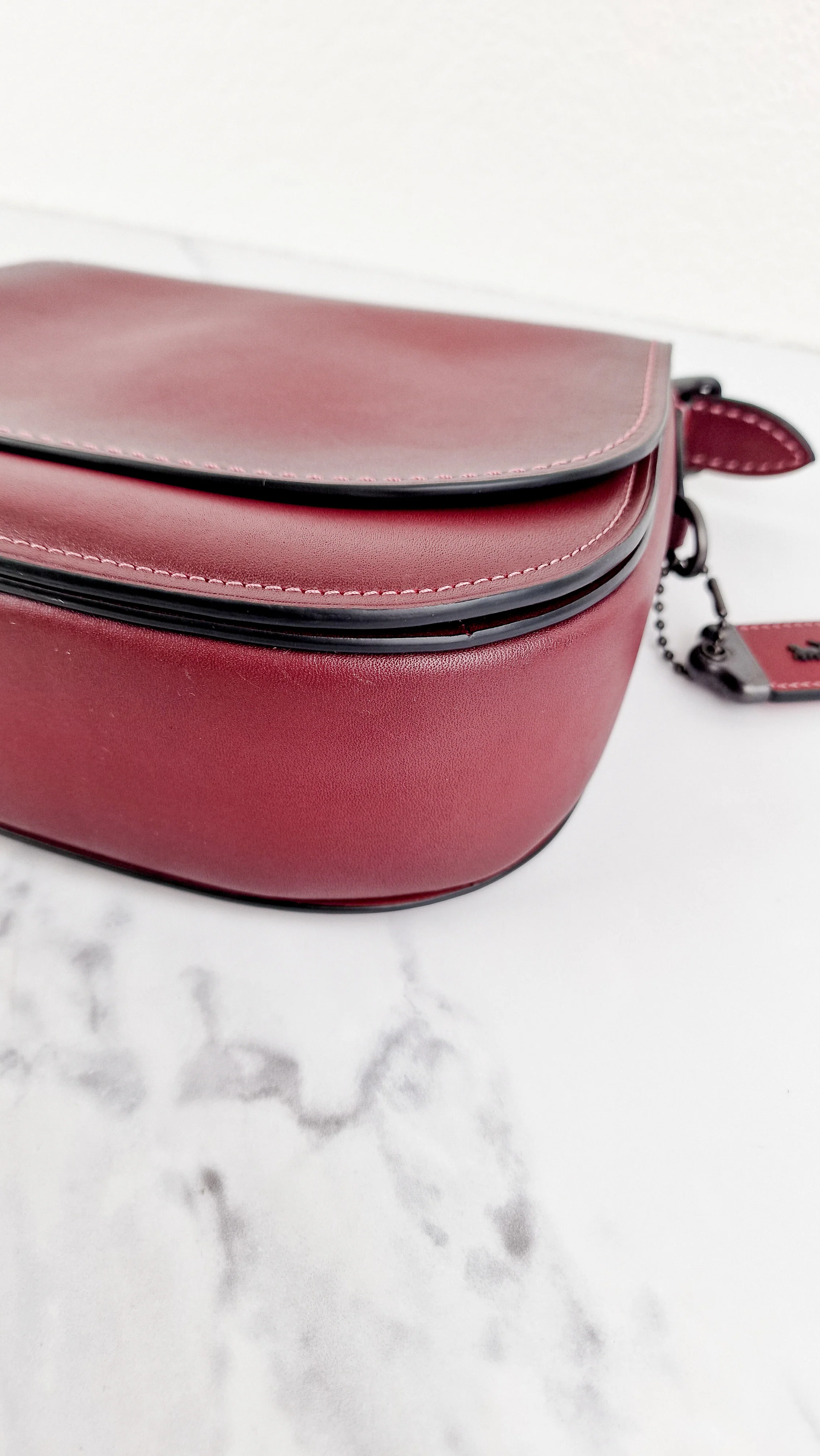 Coach 1941 Saddle 23 Bag in Burgundy Smooth Leather - Crossbody Shoulder Bag Red Brown - Coach 55036 - Image 7