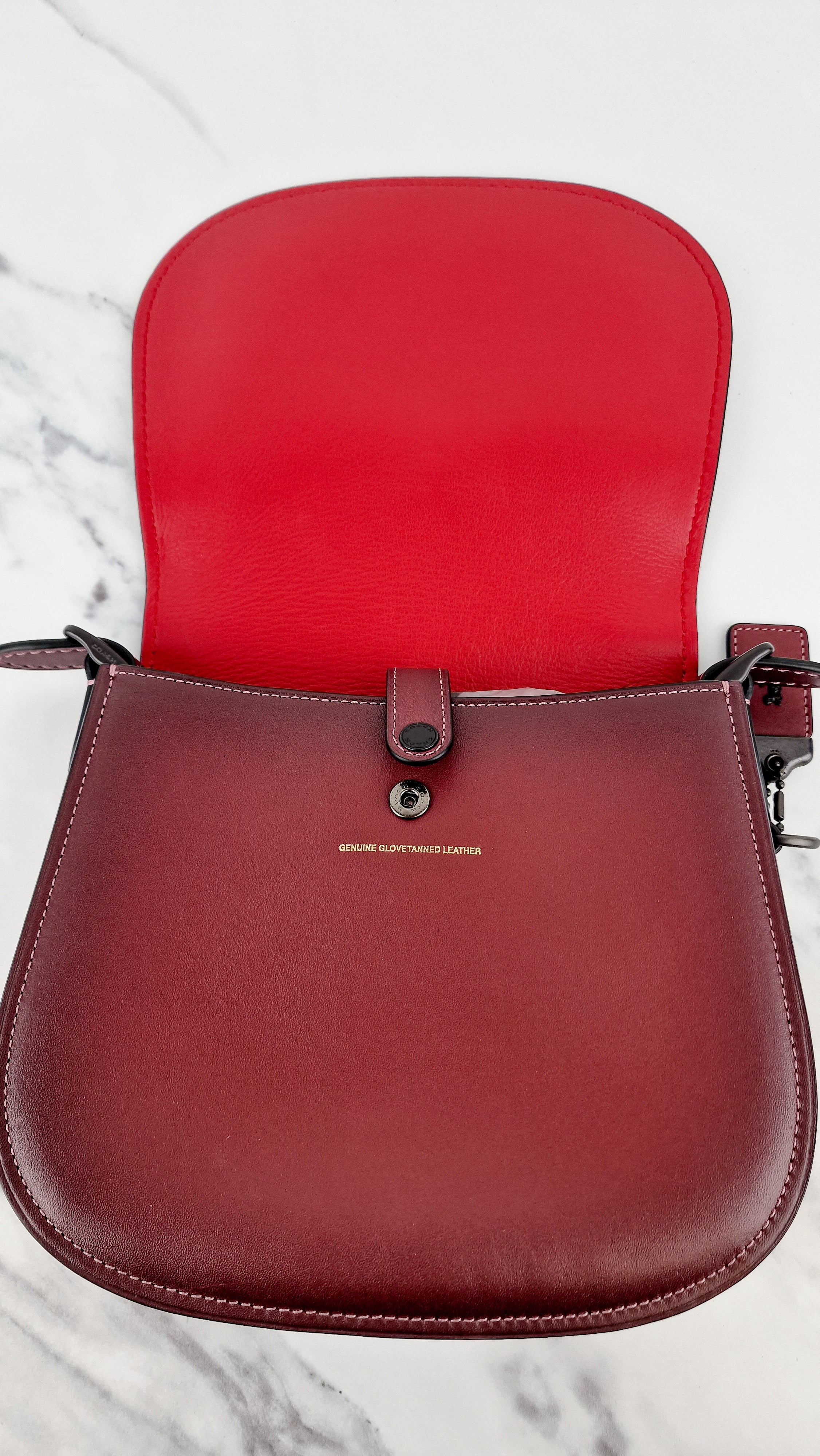 Coach 1941 Saddle 23 Bag in Burgundy Smooth Leather - Crossbody Shoulder Bag Red Brown - Coach 55036 - Image 8