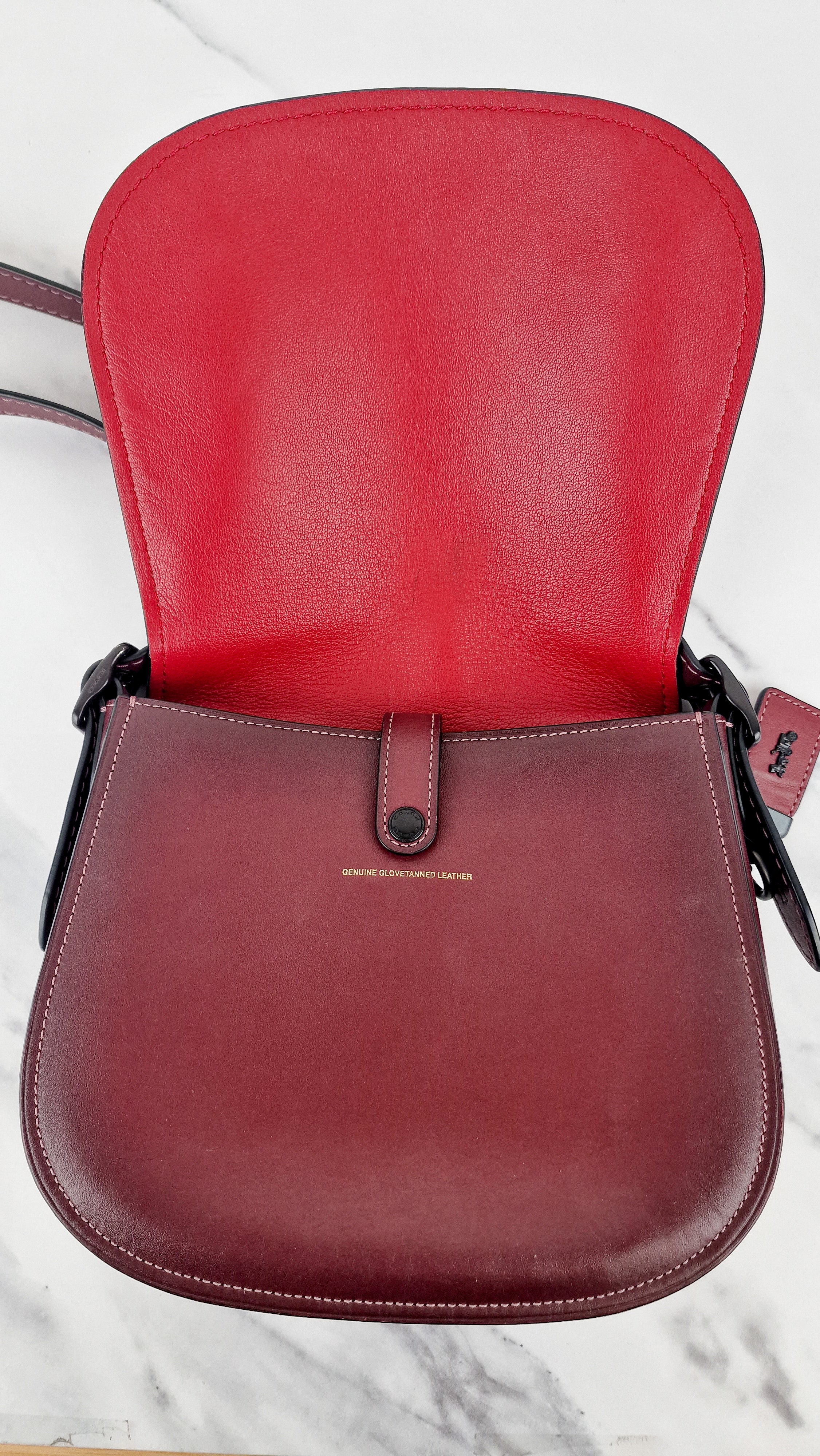 Coach 1941 Saddle 23 Bag in Burgundy Smooth Leather - Crossbody Shoulder Bag Red - Coach 55036 - Image 11