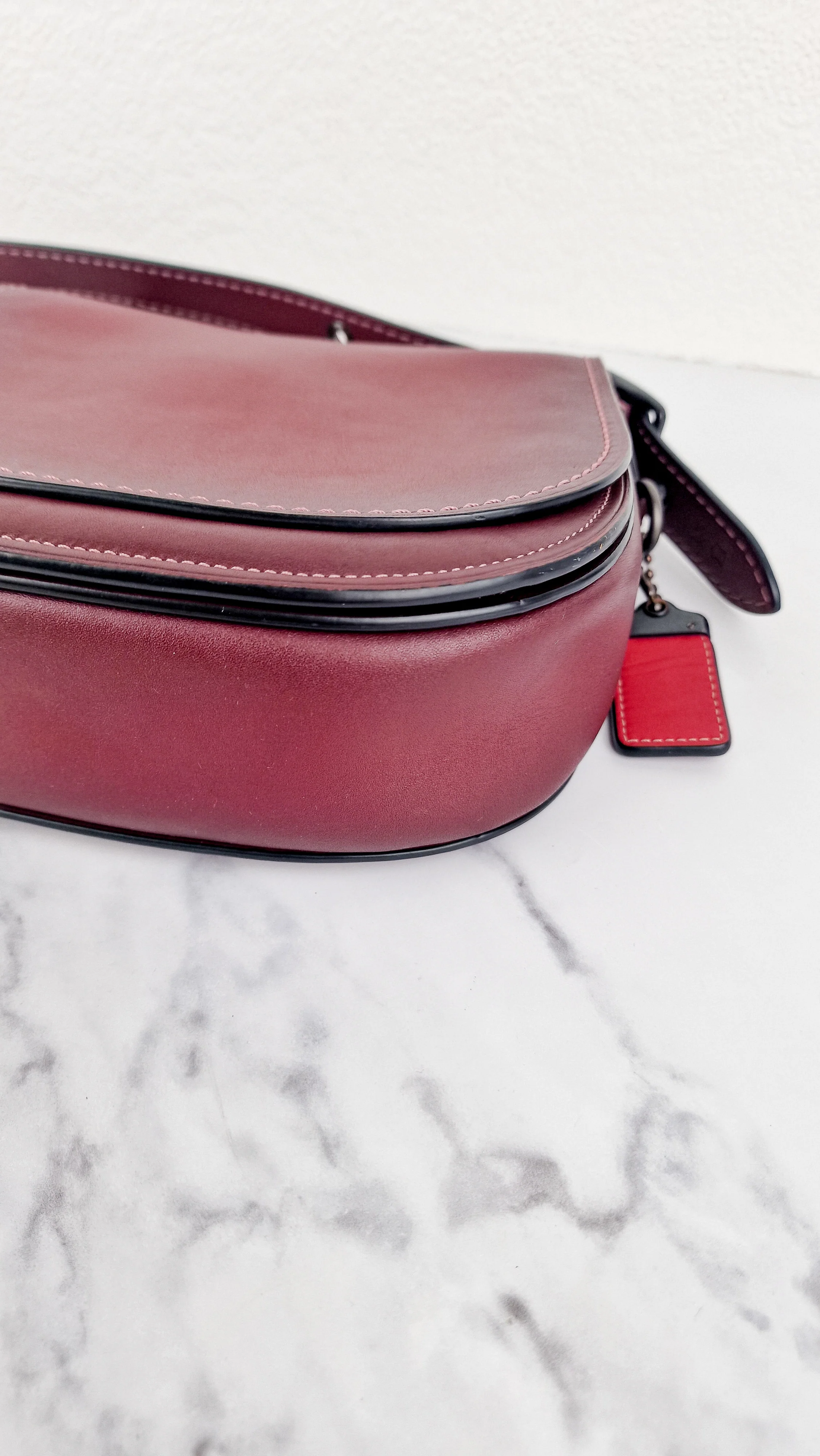 Coach 1941 Saddle 23 Bag in Burgundy Smooth Leather - Crossbody Shoulder Bag Red - Coach 55036 - Image 8