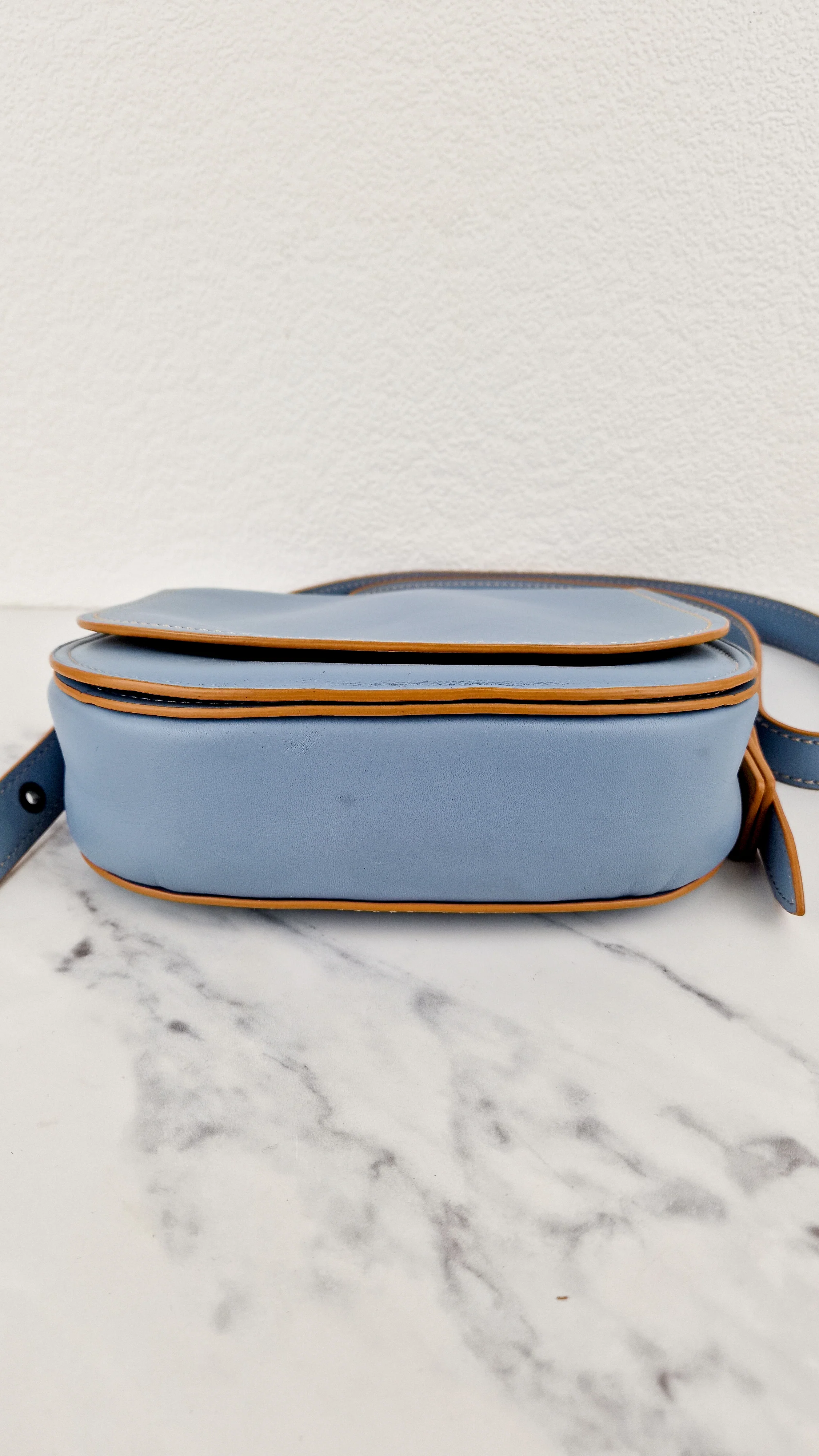 Coach 1941 Saddle 23 Bag in Cornflower Blue Smooth Leather - 75th Anniversary Limited Edition - Coach 37875 - Image 6