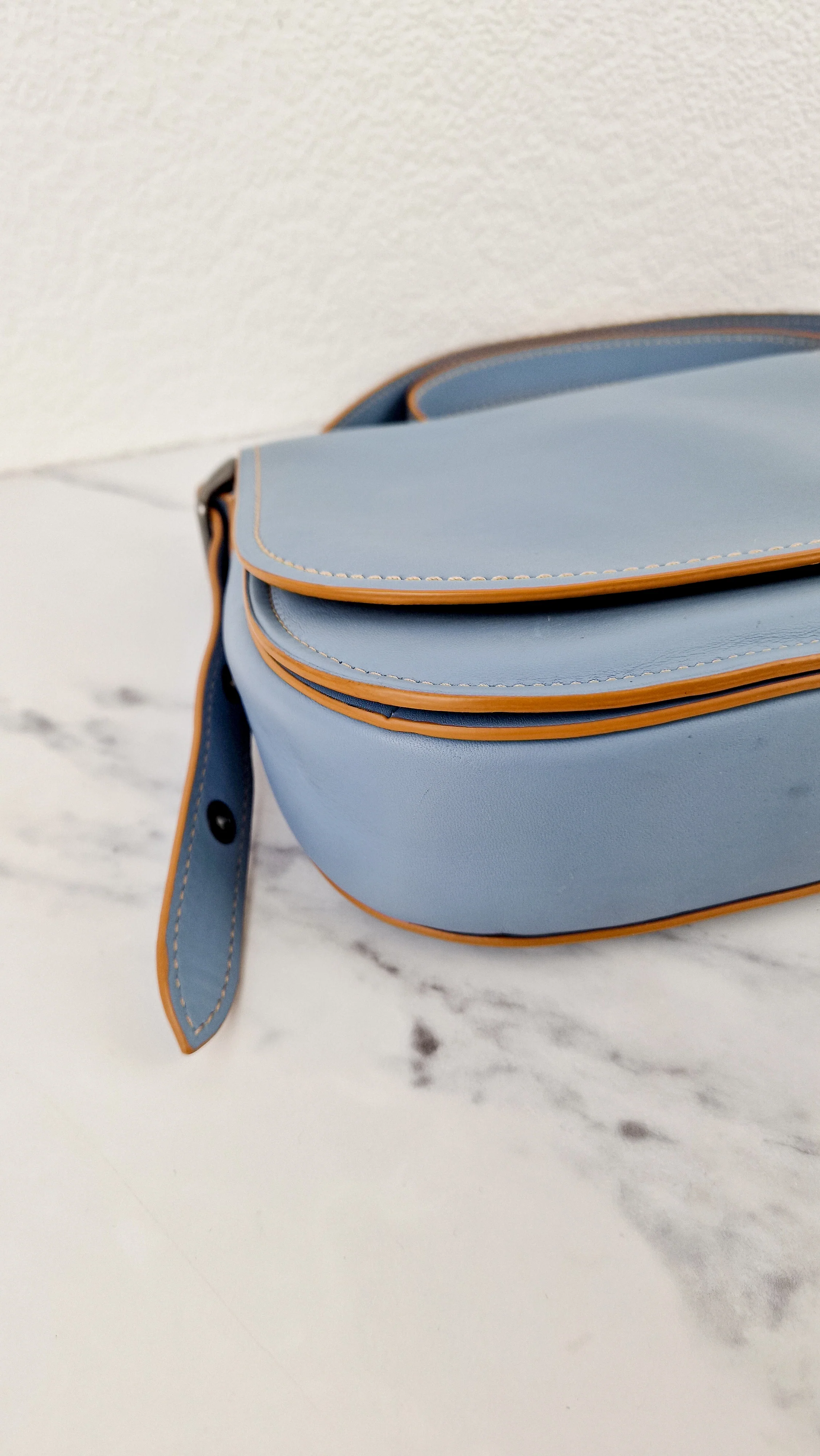 Coach 1941 Saddle 23 Bag in Cornflower Blue Smooth Leather - 75th Anniversary Limited Edition - Coach 37875 - Image 8