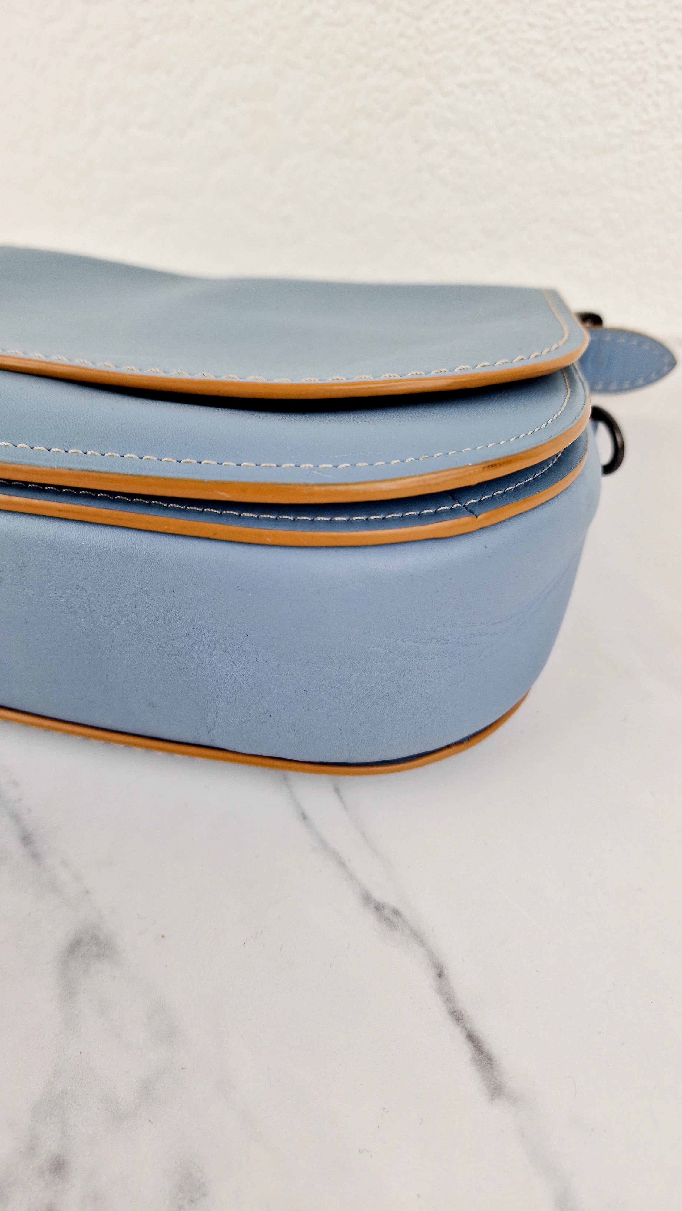 Coach 1941 Saddle 23 Bag in Cornflower Blue Smooth Leather Crossbody Shoulder Bag - Coach 55036 - Image 11