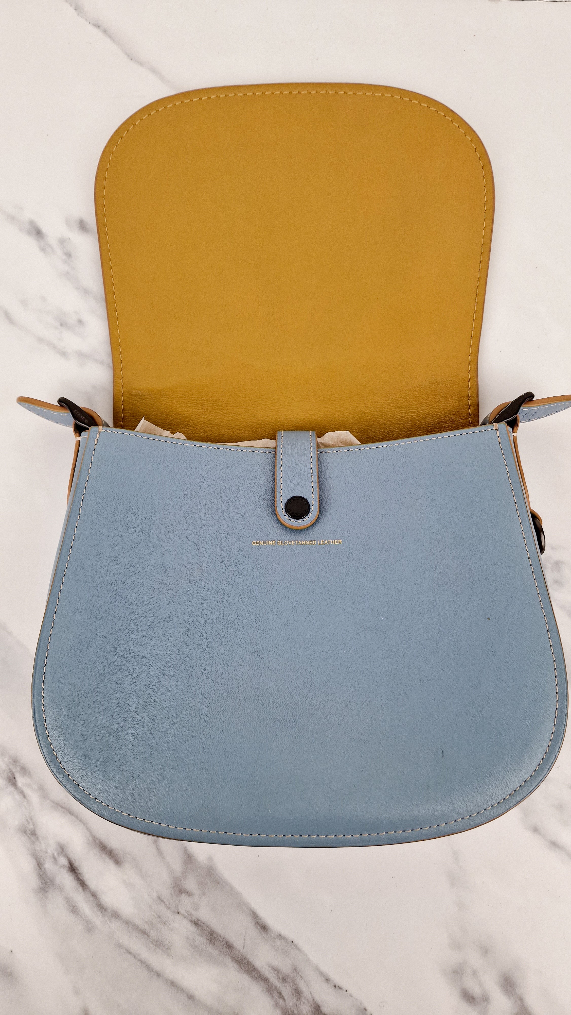 Coach 1941 Saddle 23 Bag in Cornflower Blue Smooth Leather Crossbody Shoulder Bag - Coach 55036 - Image 12