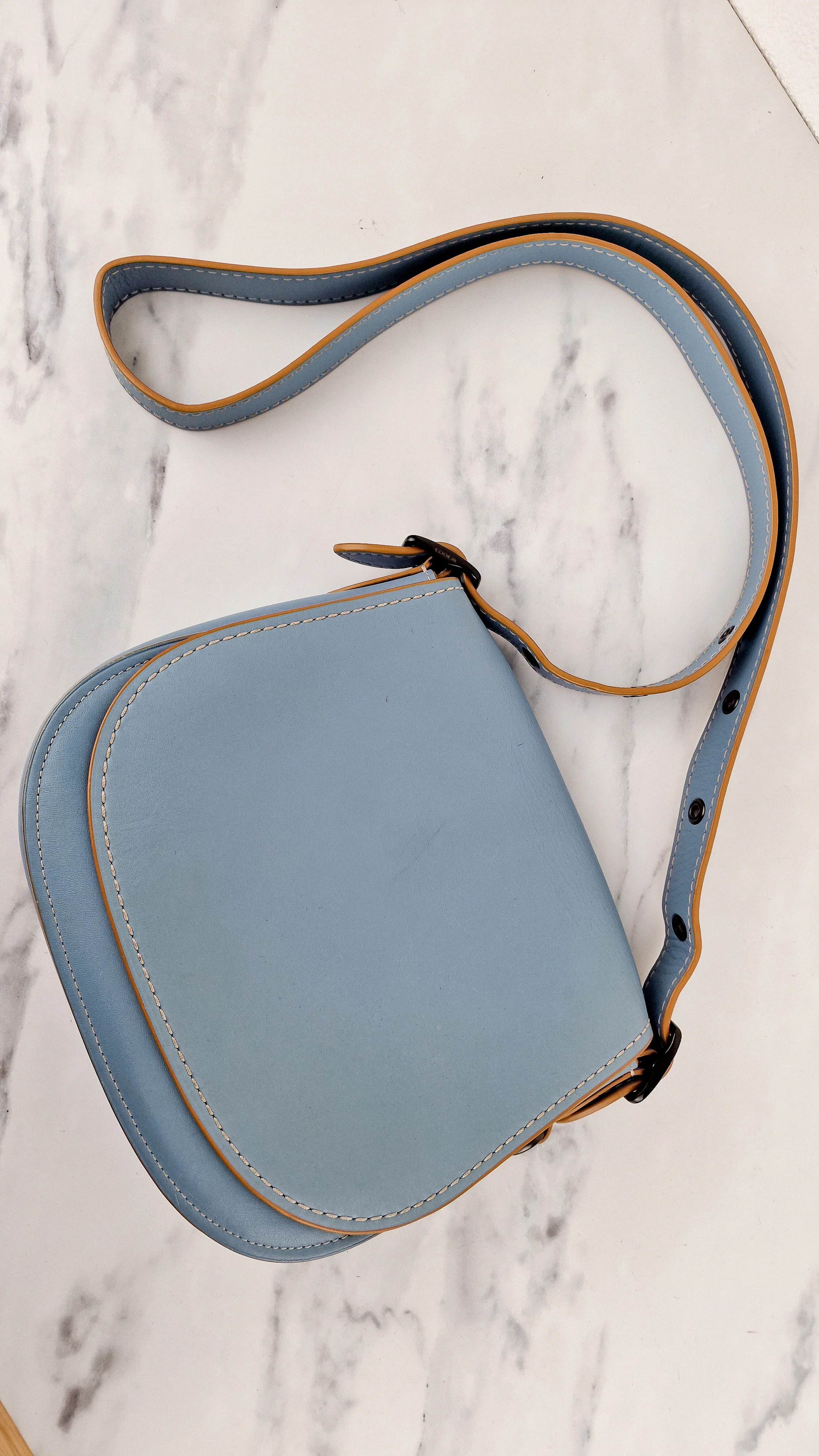 Coach 1941 Saddle 23 Bag in Cornflower Blue Smooth Leather Crossbody Shoulder Bag - Coach 55036 - Image 18