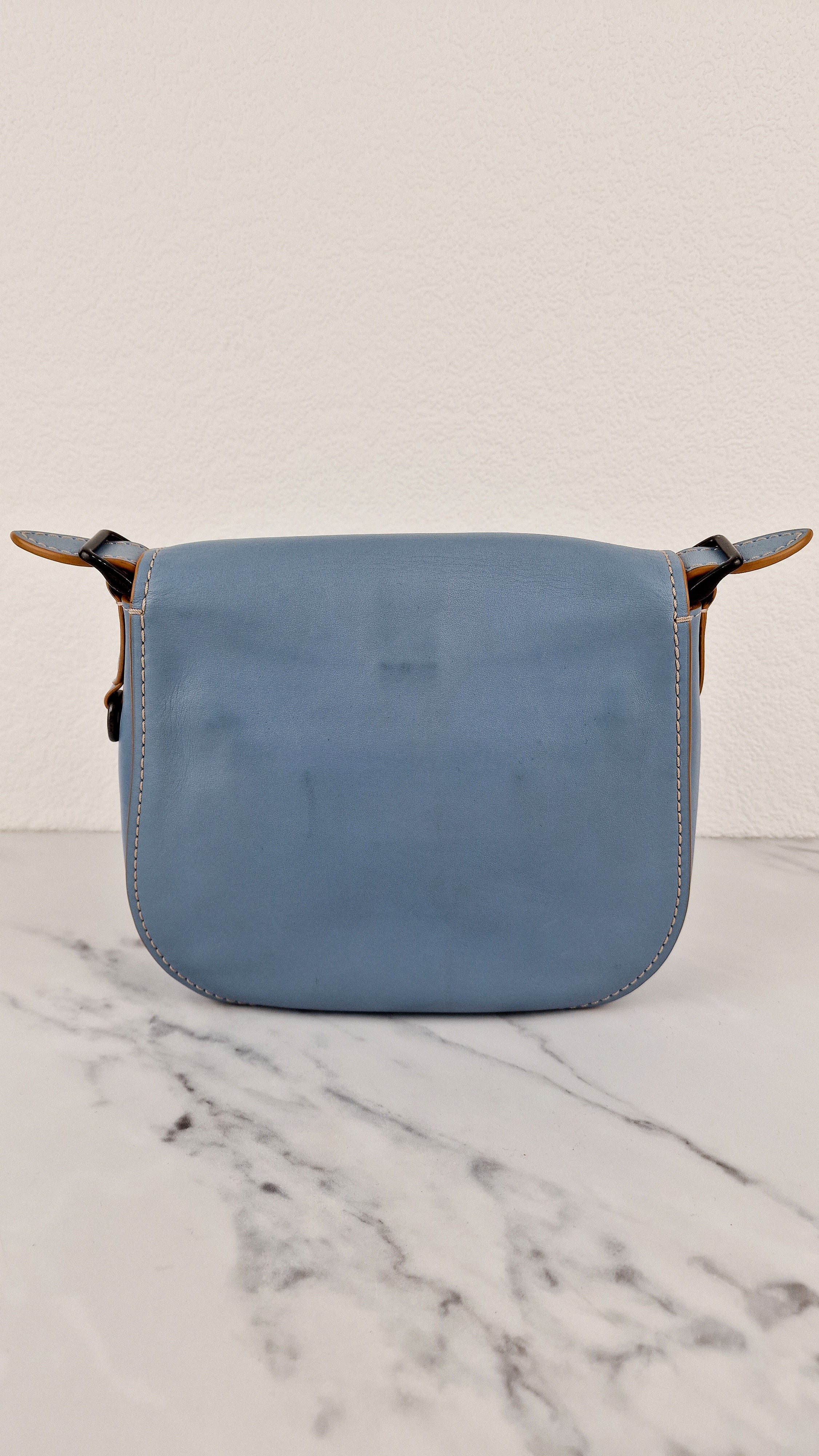 Coach 1941 Saddle 23 Bag in Cornflower Blue Smooth Leather Crossbody Shoulder Bag - Coach 55036 - Image 5