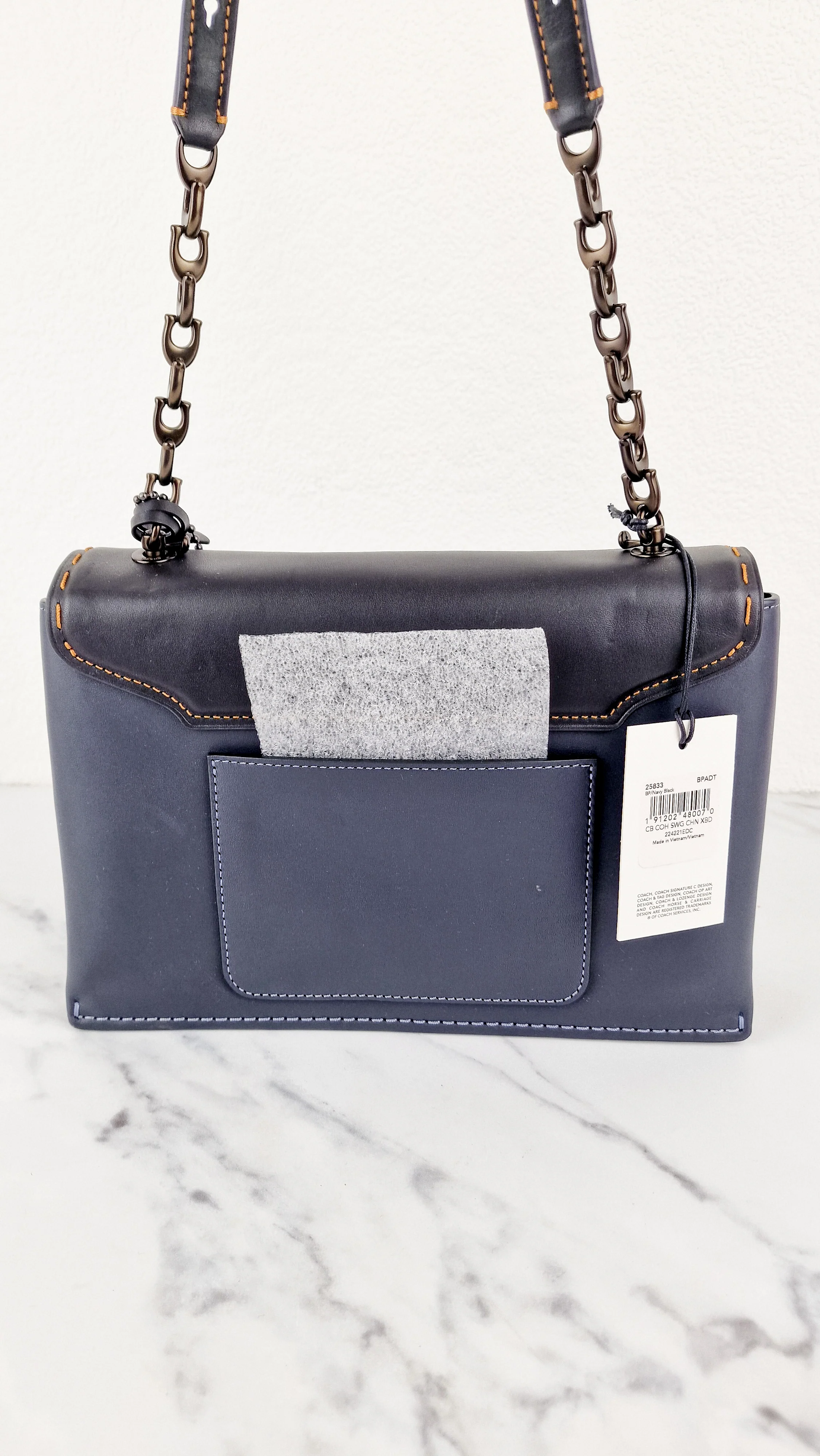 Coach 1941 Swagger Crossbody in Dark Blue Colorblock Smooth Leather Coach 25833 - Image 5