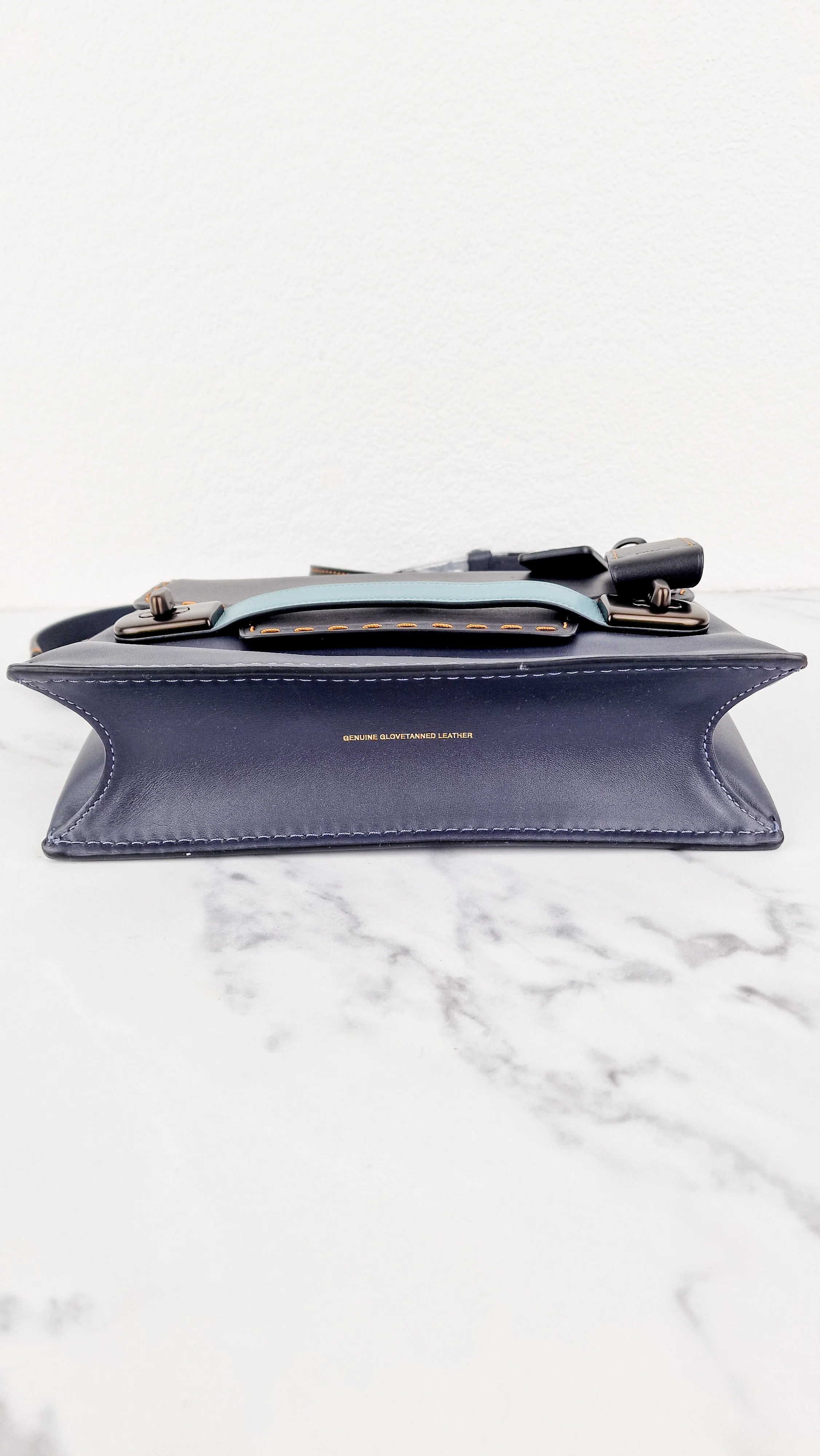 Coach 1941 Swagger Crossbody in Dark Blue Colorblock Smooth Leather Coach 25833 - Image 7
