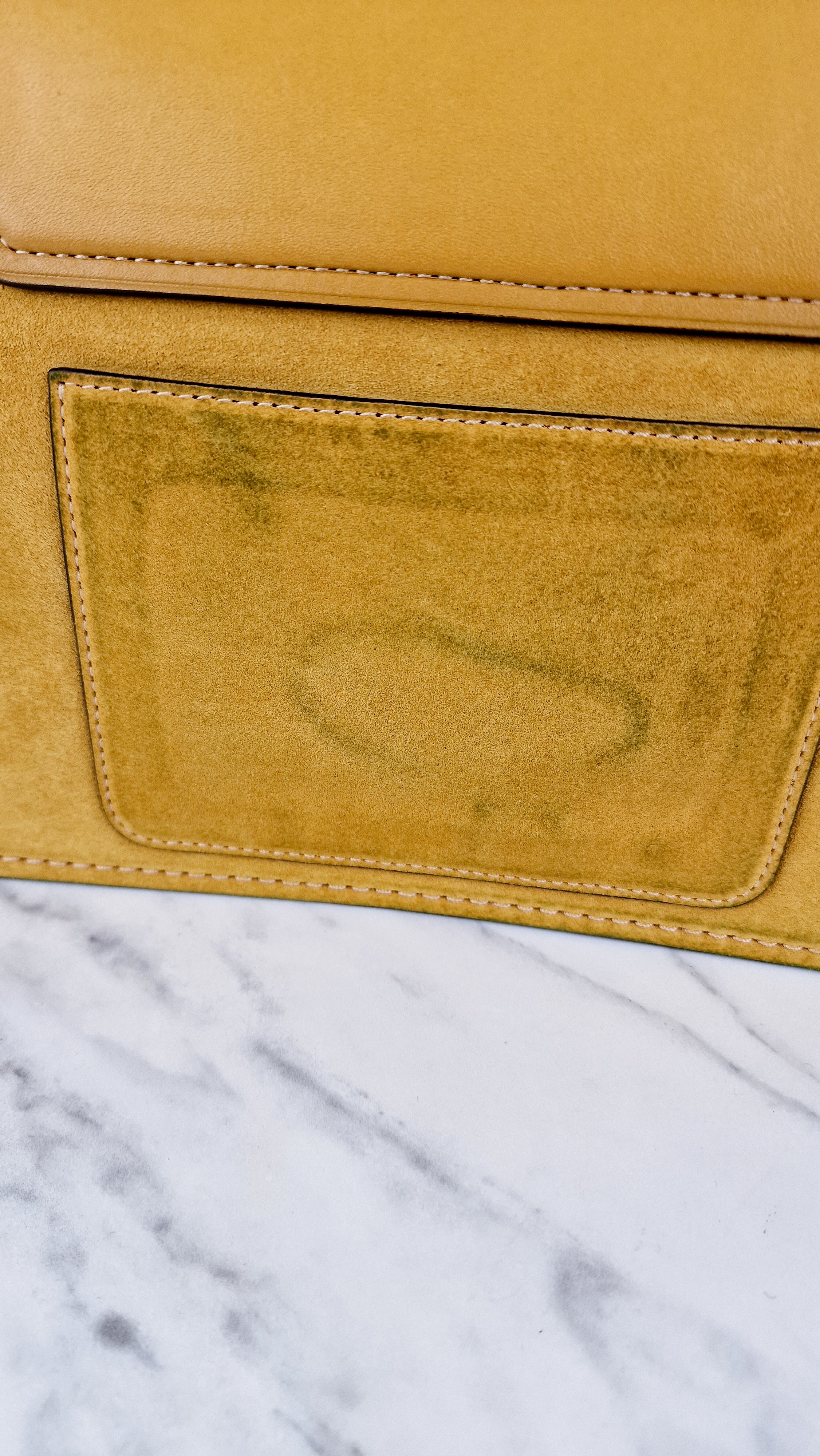 Coach 1941 Swagger Crossbody in Flax Yellow Suede & Smooth Leather - Clutch Shoulder Bag- Coach 25833 - Image 8