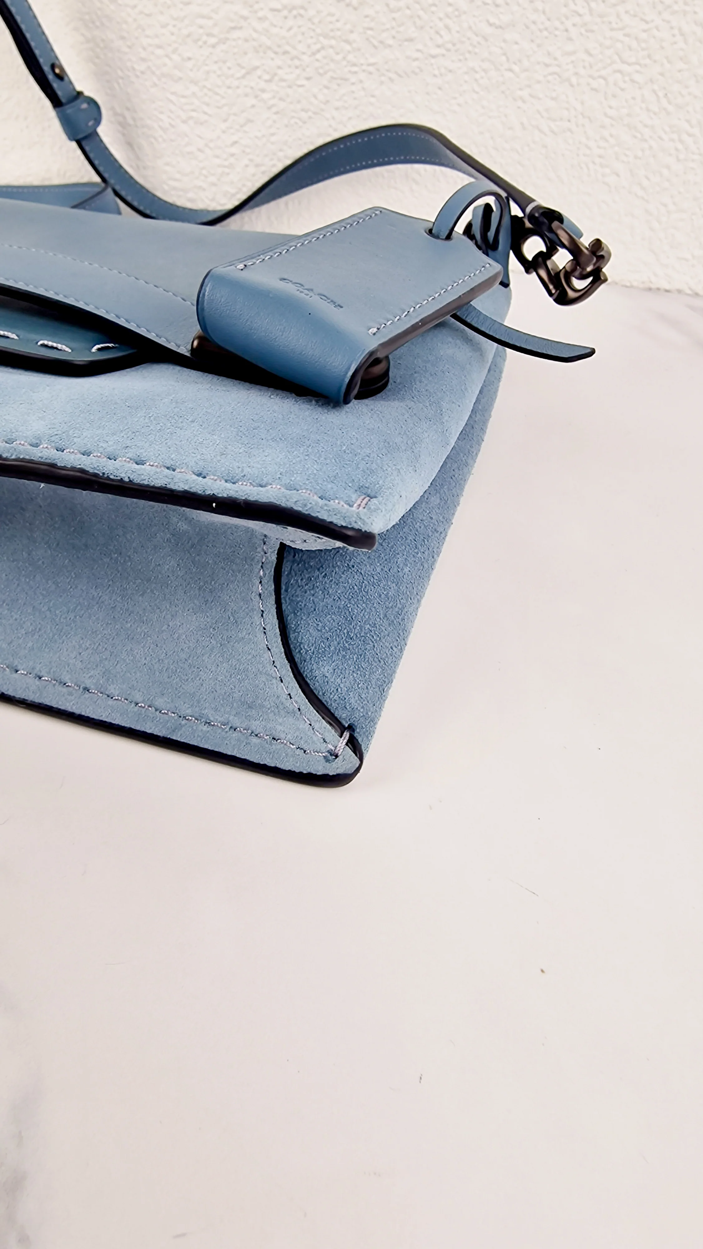 Coach 1941 Swagger Crossbody in Chambray Blue Suede & Smooth Leather - Clutch Shoulder Bag- Coach 25833 - Image 11
