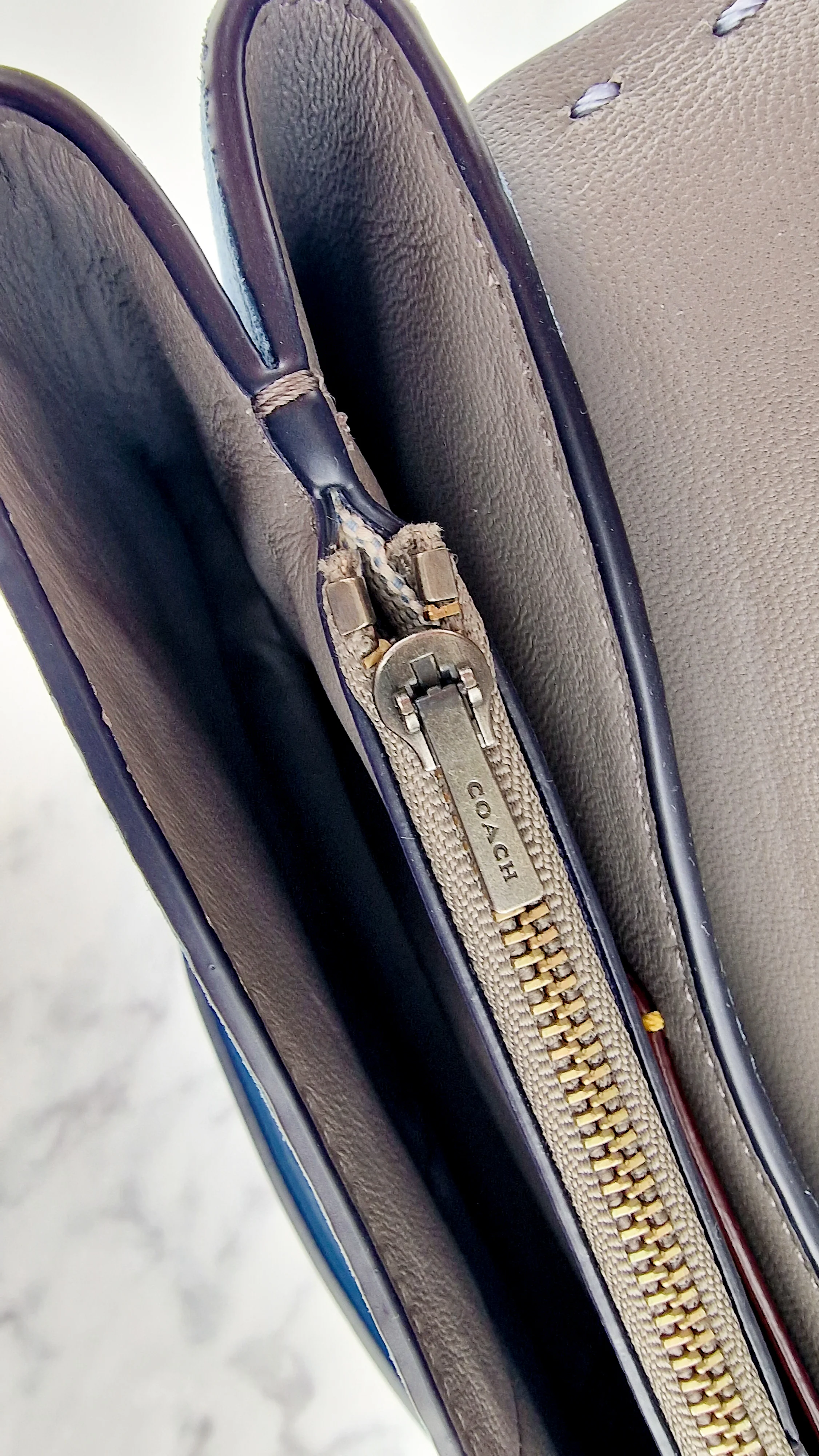 Coach 1941 Swagger Crossbody in Chambray Blue Suede & Smooth Leather - Clutch Shoulder Bag- Coach 25833 - Image 14