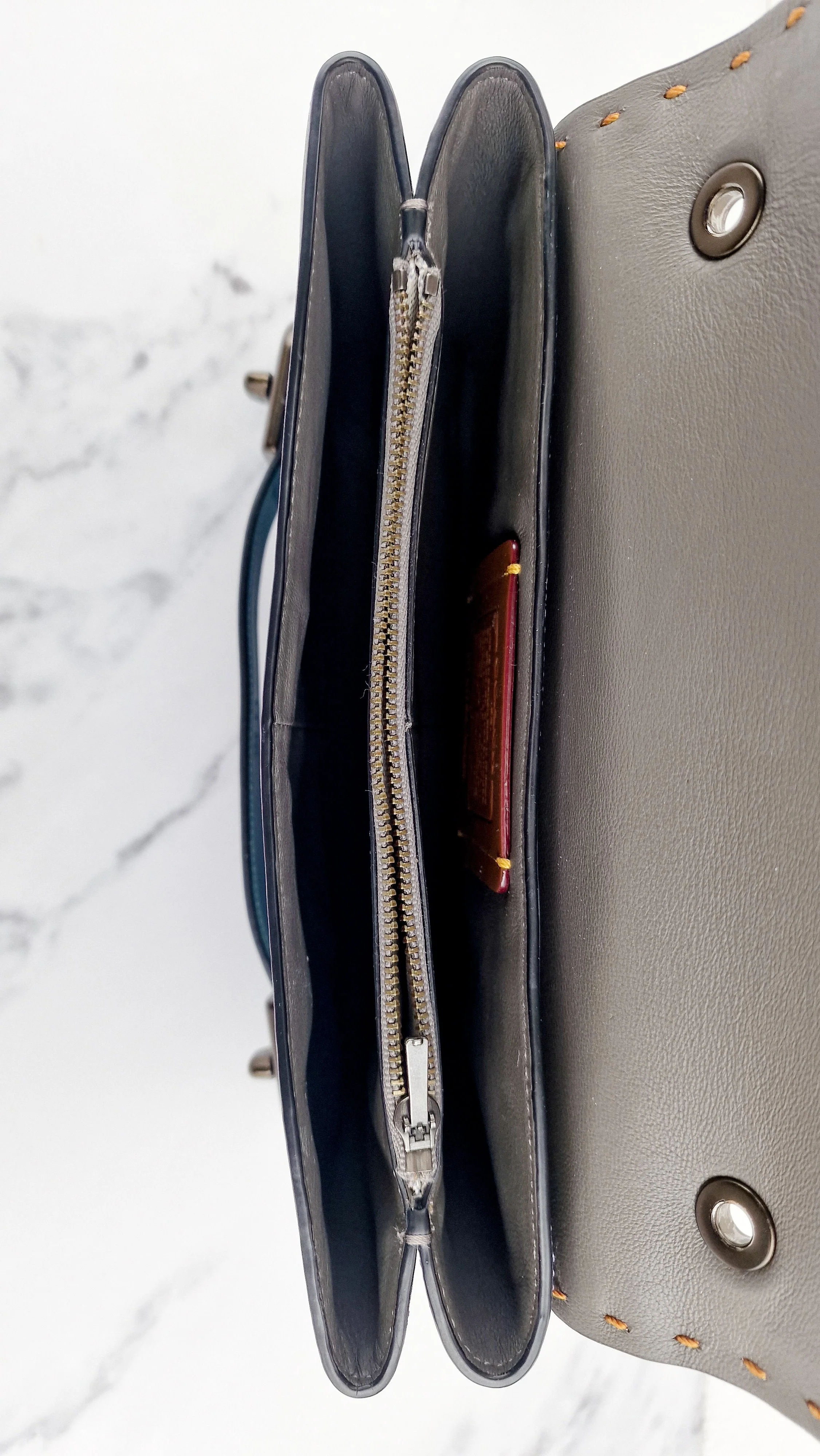 Coach 1941 Swagger Crossbody in Dark Blue Colorblock Smooth Leather - Coach 25833 - Image 13