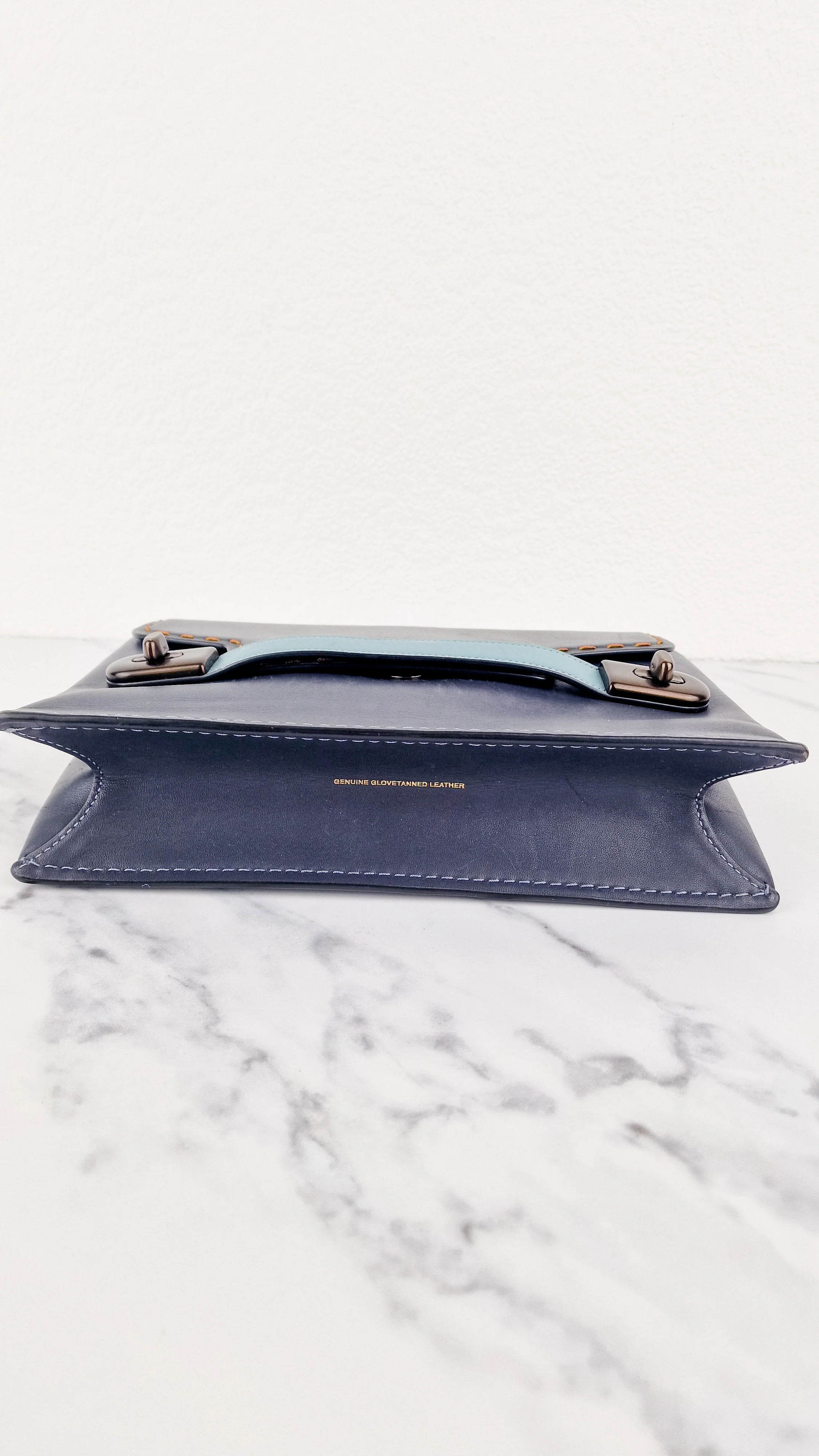 Coach 1941 Swagger Crossbody in Dark Blue Colorblock Smooth Leather - Coach 25833 - Image 9