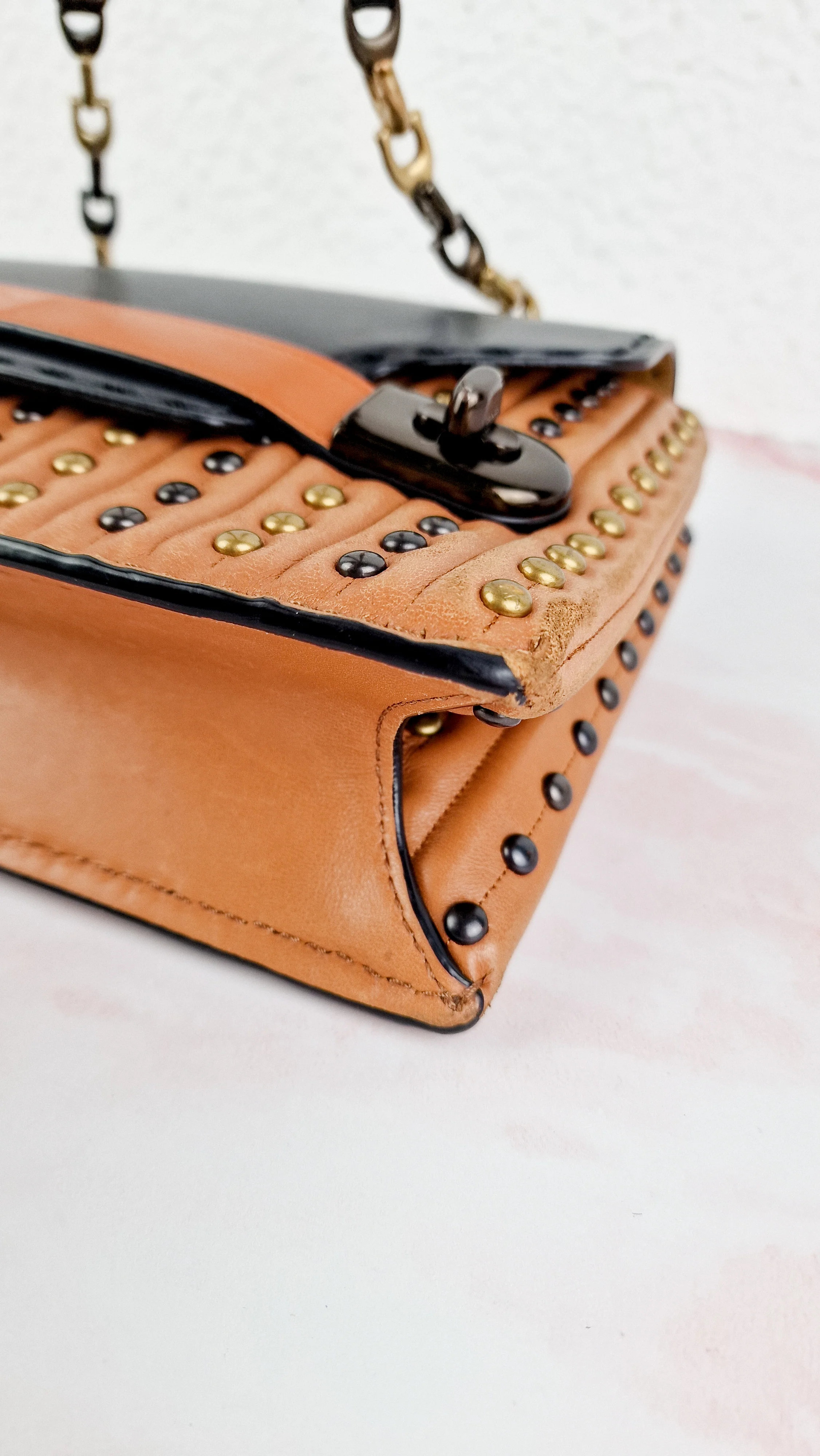 Coach 1941 Swagger With Quilting, Rivets & C Chain in Smooth Leather Mixed Metals - Coach 25491 - Image 10