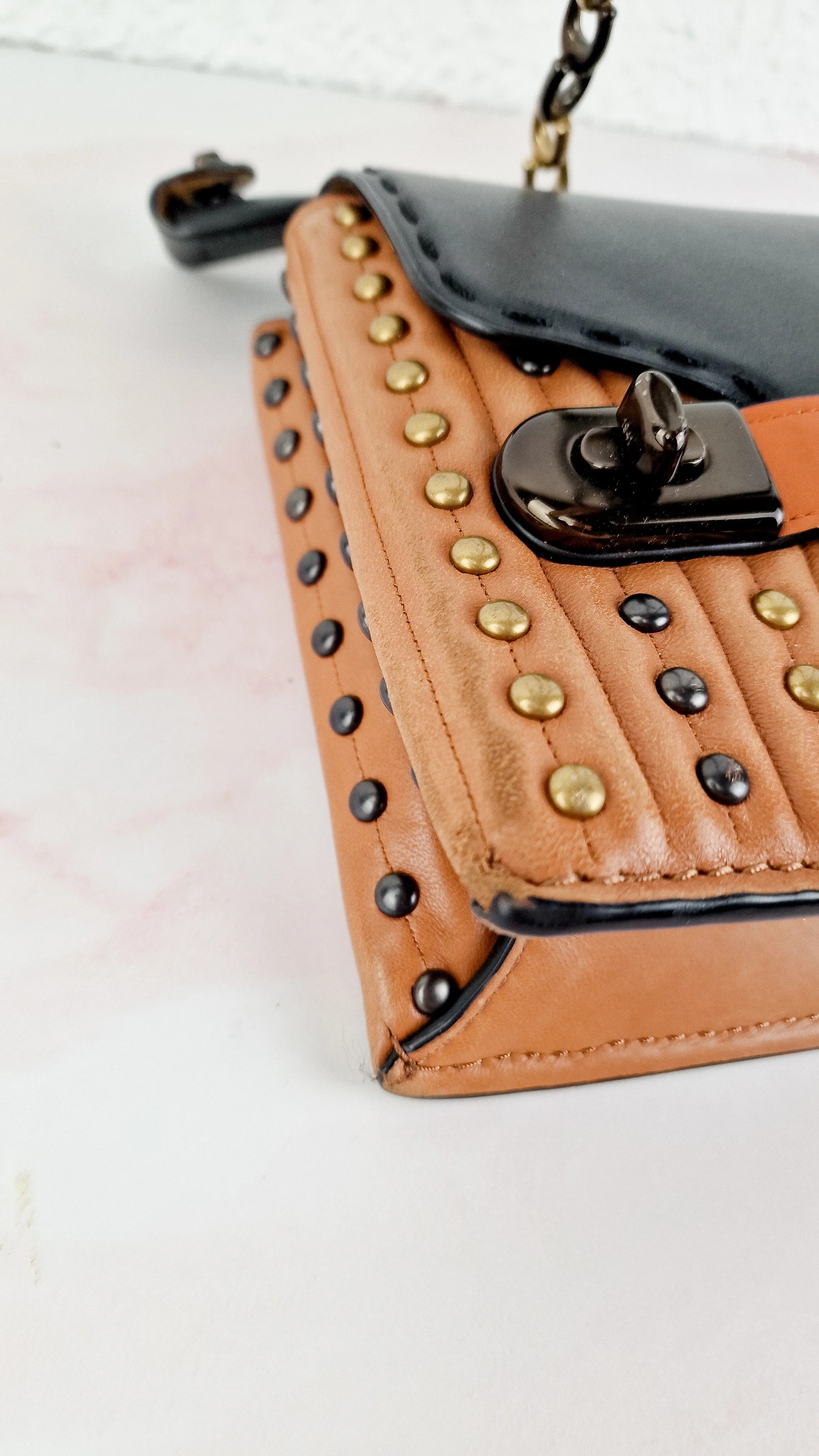 Coach 1941 Swagger With Quilting, Rivets & C Chain in Smooth Leather Mixed Metals - Coach 25491 - Image 13