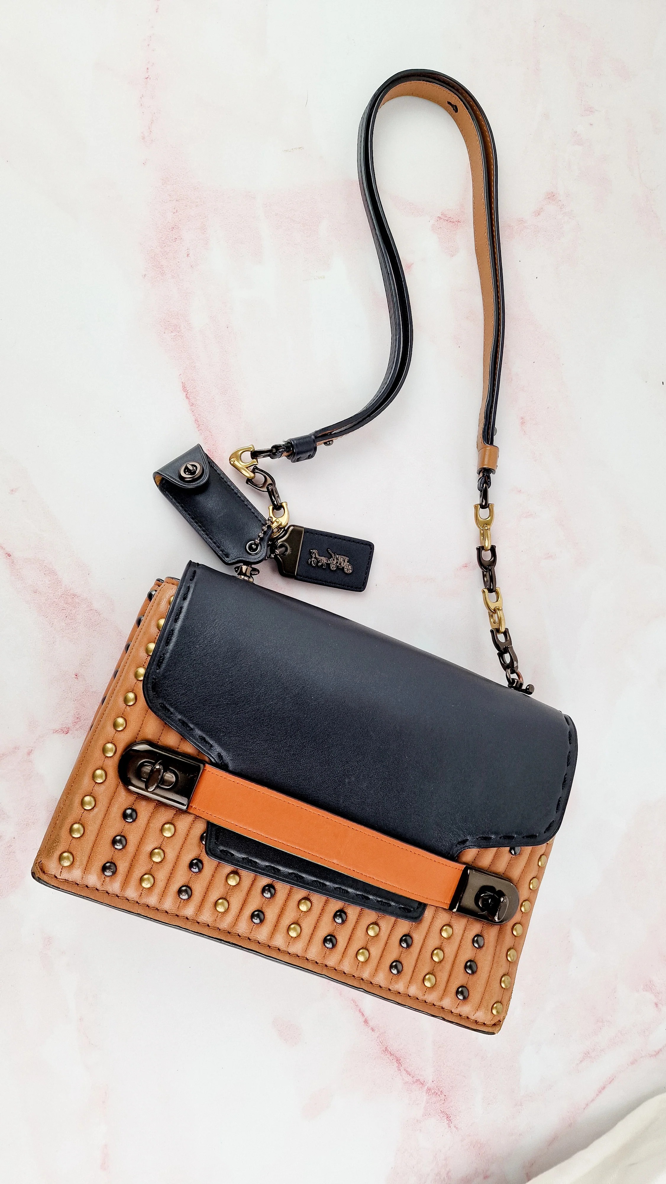 Coach 1941 Swagger With Quilting, Rivets & C Chain in Smooth Leather Mixed Metals - Coach 25491 - Image 14