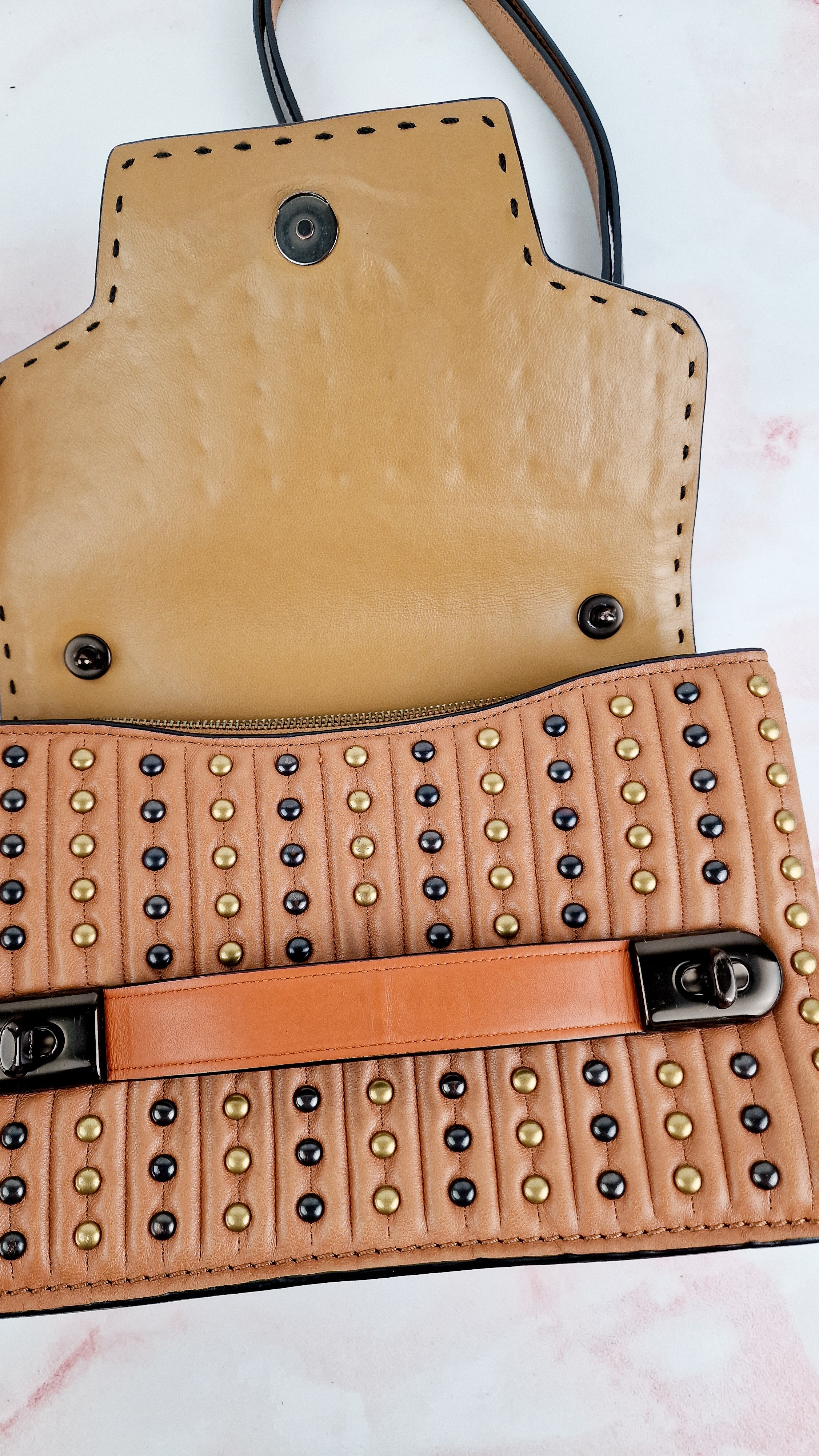 Coach 1941 Swagger With Quilting, Rivets & C Chain in Smooth Leather Mixed Metals - Coach 25491 - Image 15