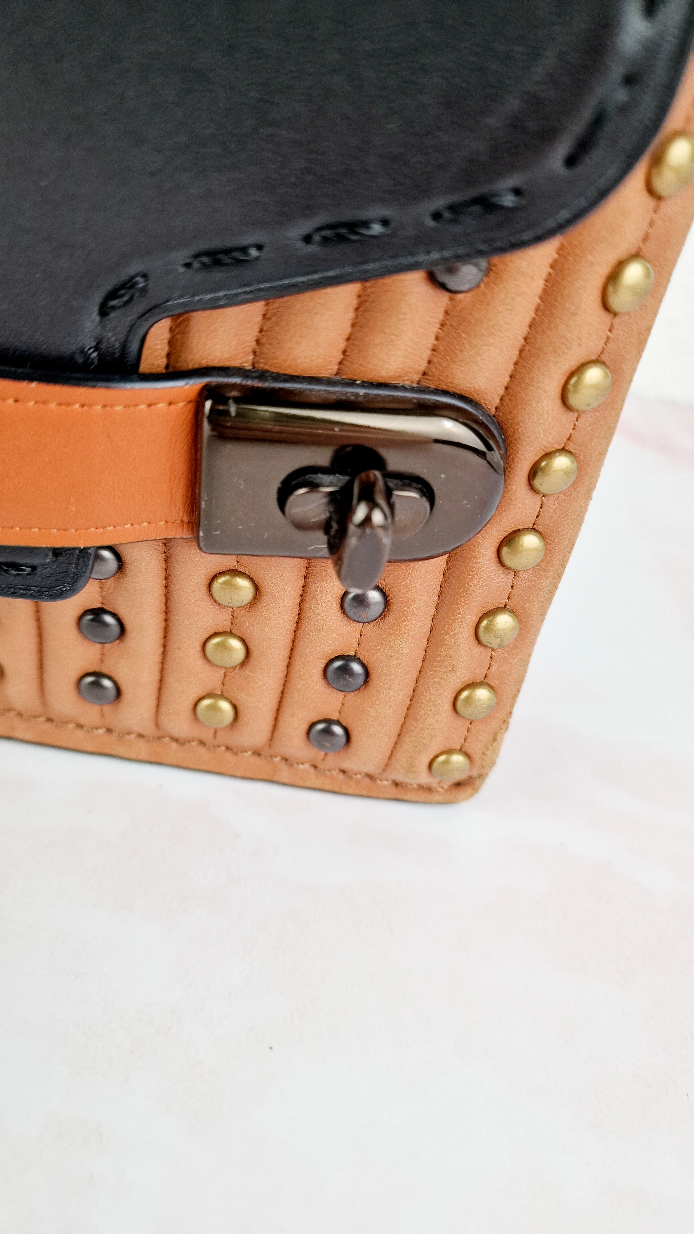 Coach 1941 Swagger With Quilting, Rivets & C Chain in Smooth Leather Mixed Metals - Coach 25491 - Image 4
