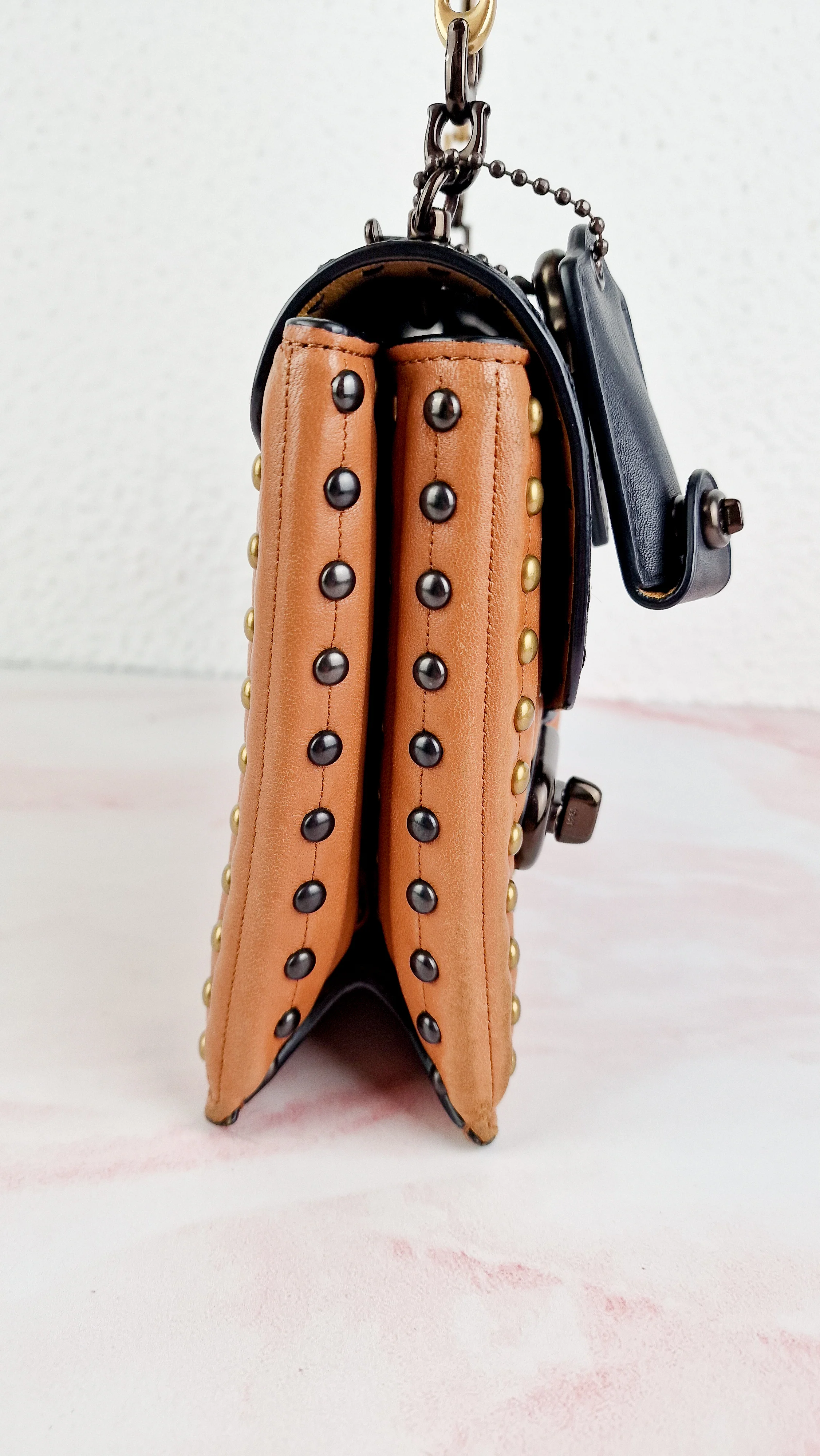 Coach 1941 Swagger With Quilting, Rivets & C Chain in Smooth Leather Mixed Metals - Coach 25491 - Image 5