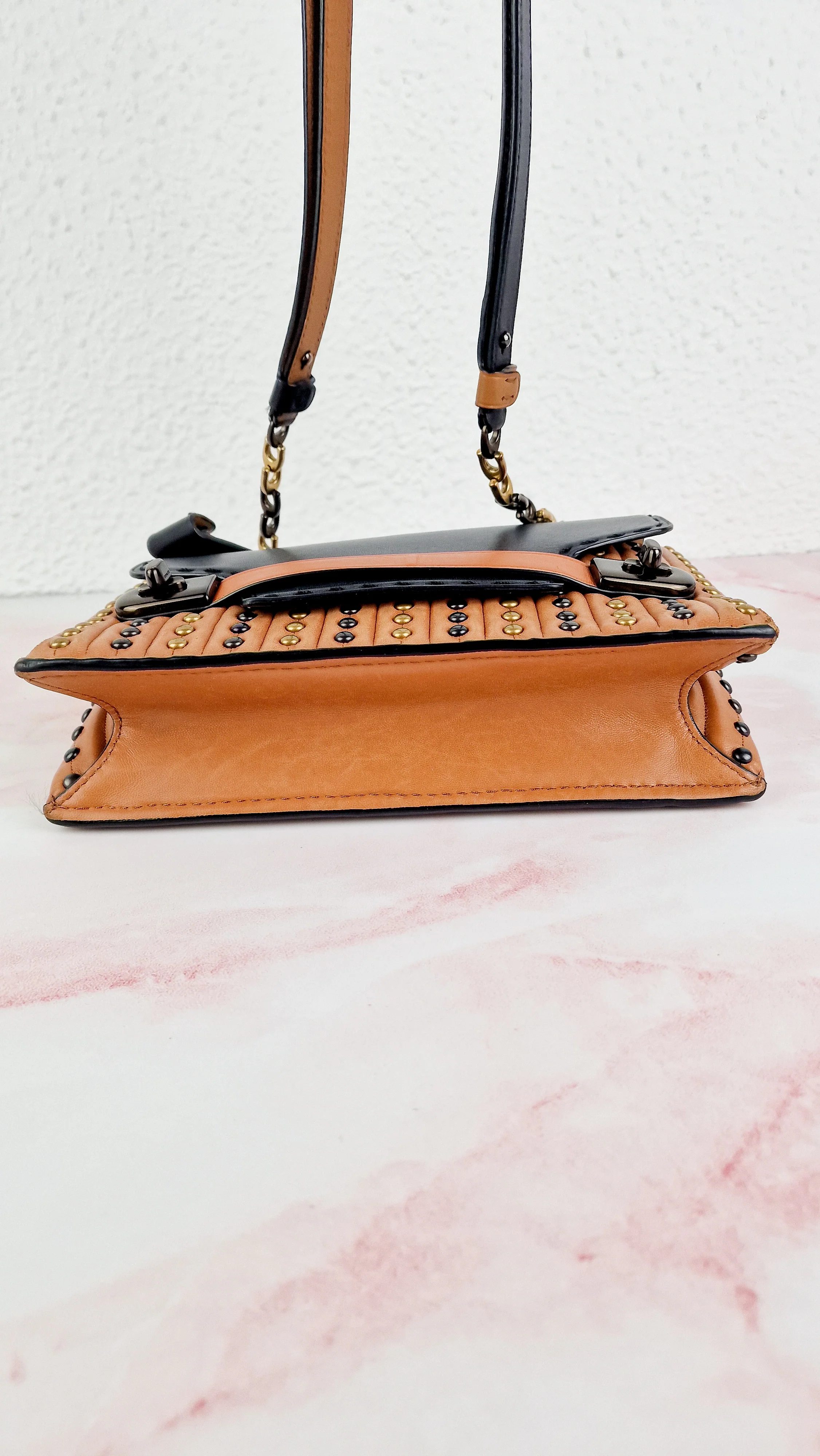 Coach 1941 Swagger With Quilting, Rivets & C Chain in Smooth Leather Mixed Metals - Coach 25491 - Image 9