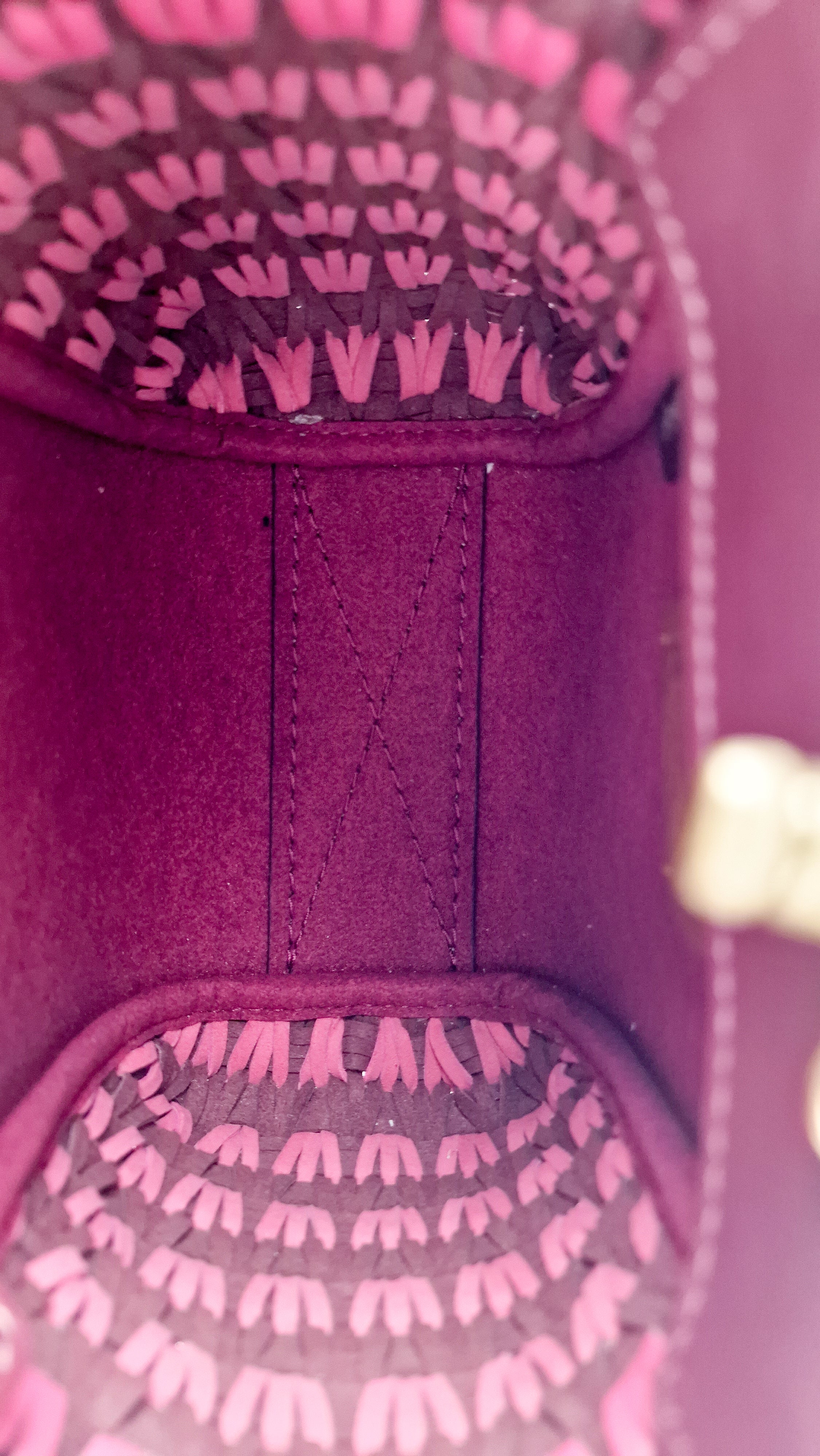 Coach 1941 Troupe Tote 16 in Confetti Pink with Weaving Upwoven sides Smooth Leather - Crossbody Mini Bag Handbag - Coach 619 - Image 13