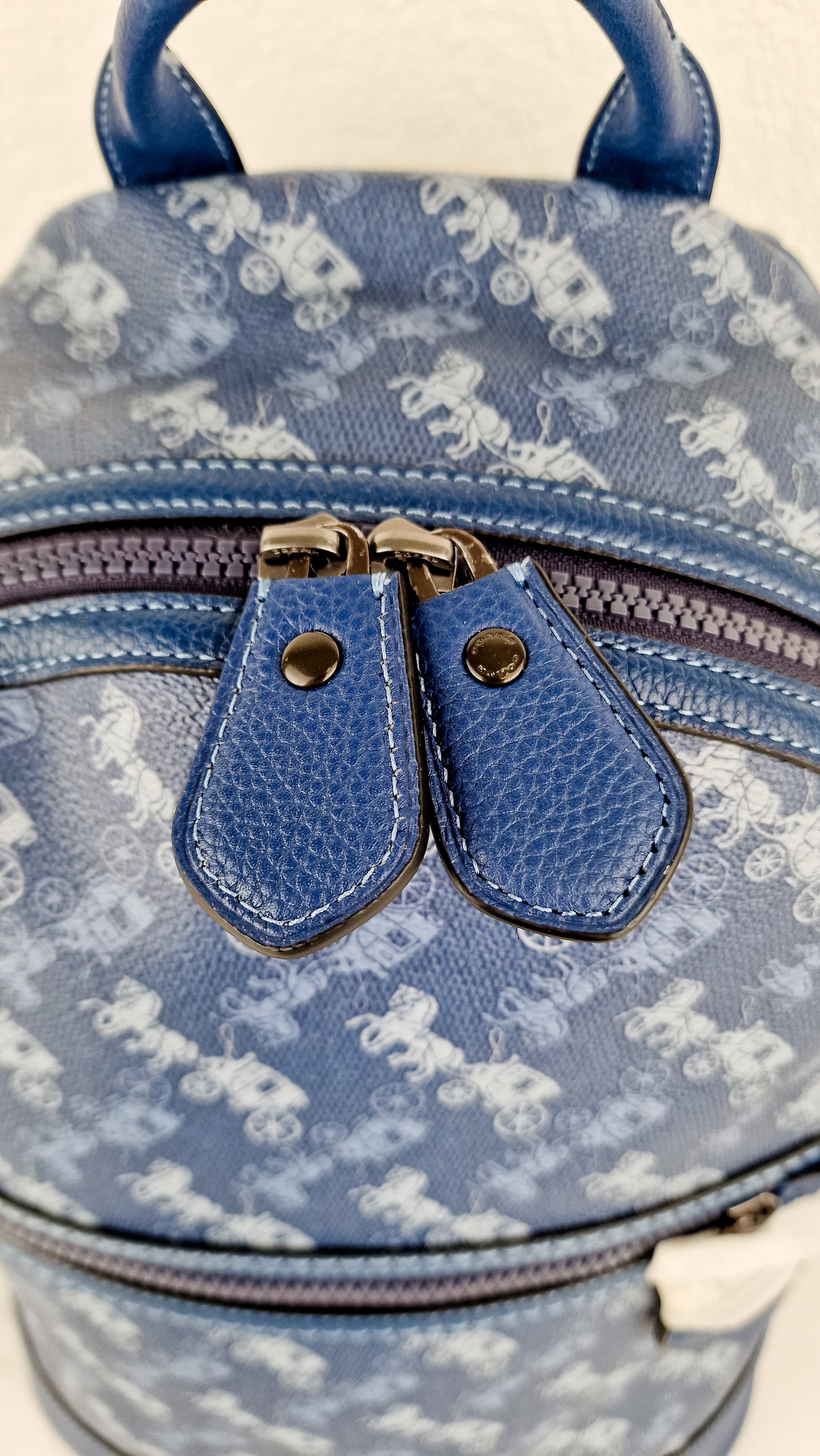 Coach Barrow Backpack With Horse And Carriage Print Blue Bag - Coach 91532 - Image 2