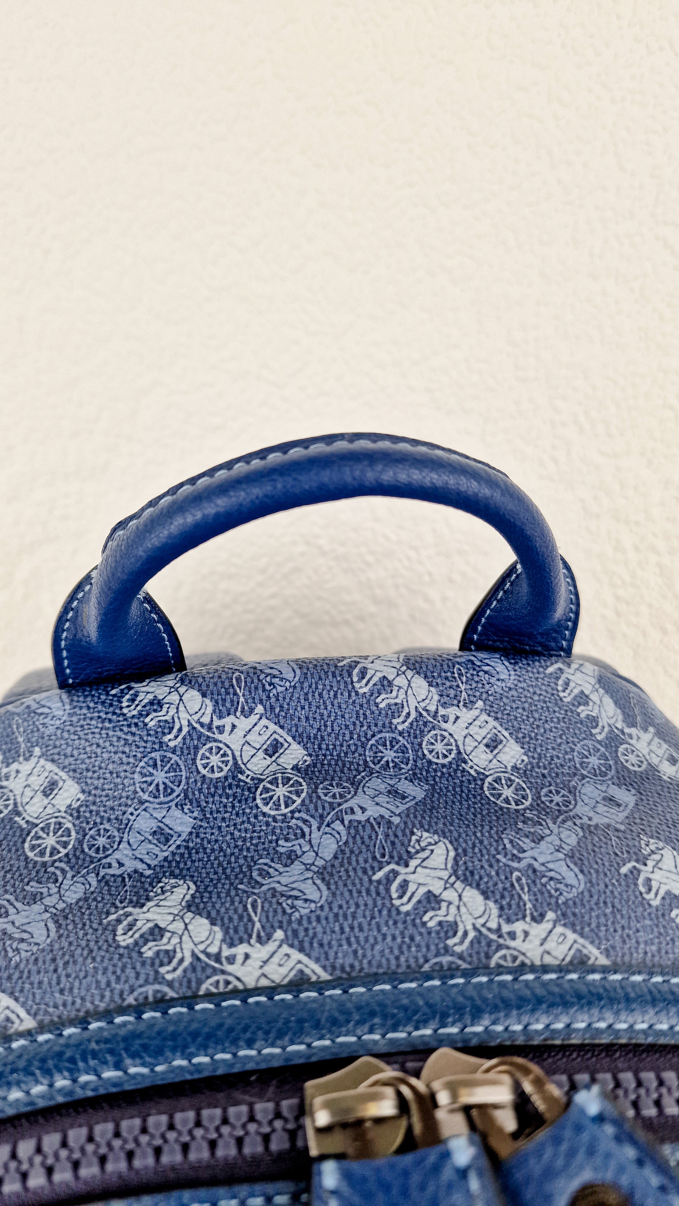 Coach Barrow Backpack With Horse And Carriage Print Blue Bag - Coach 91532 - Image 3