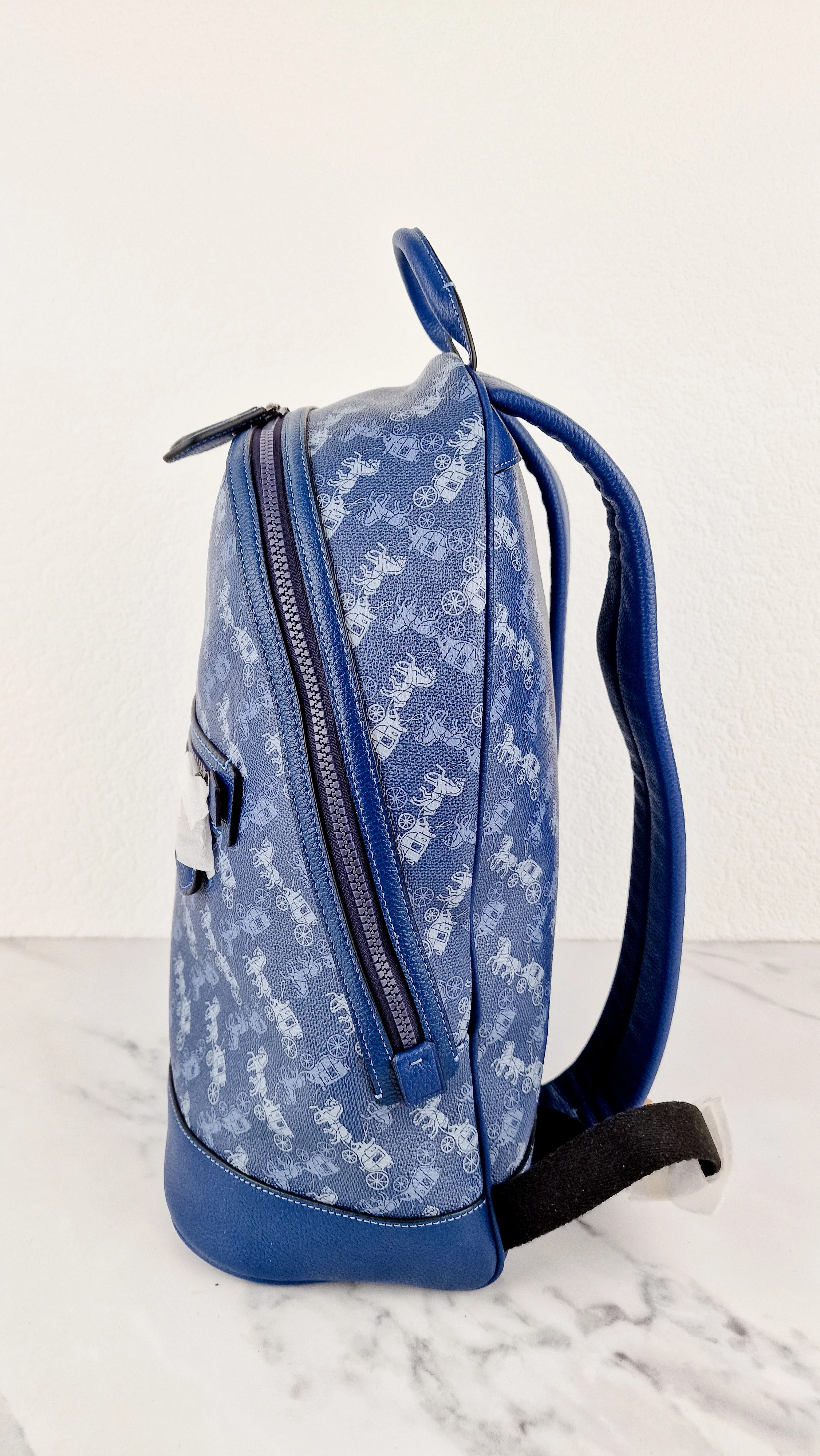 Coach Barrow Backpack With Horse And Carriage Print Blue Bag - Coach 91532 - Image 4